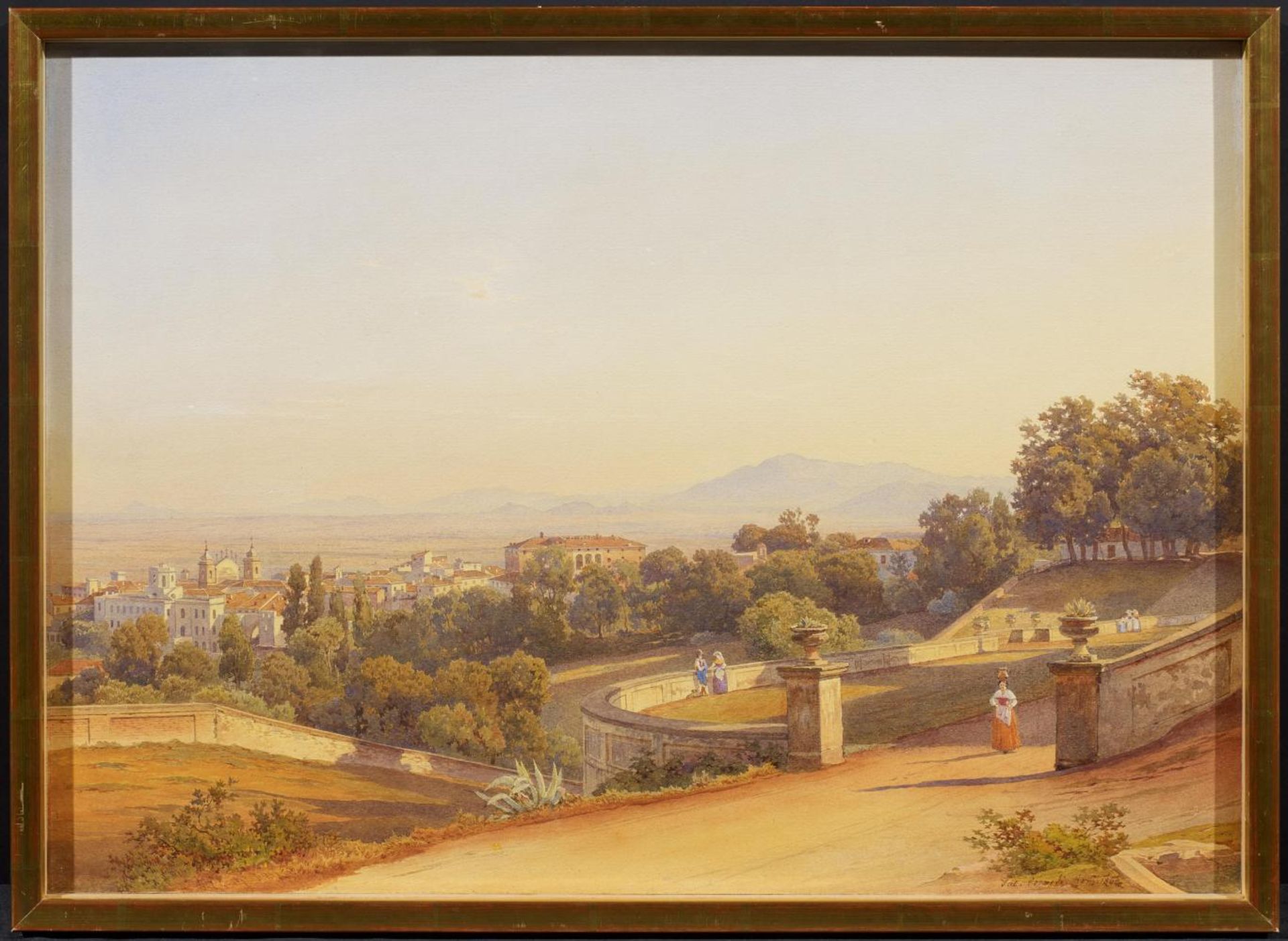 Salomon Corrodi 1810 Zurich - 1892 Como: In the Park of the Villa d'Este in Tivoli - Image 2 of 4