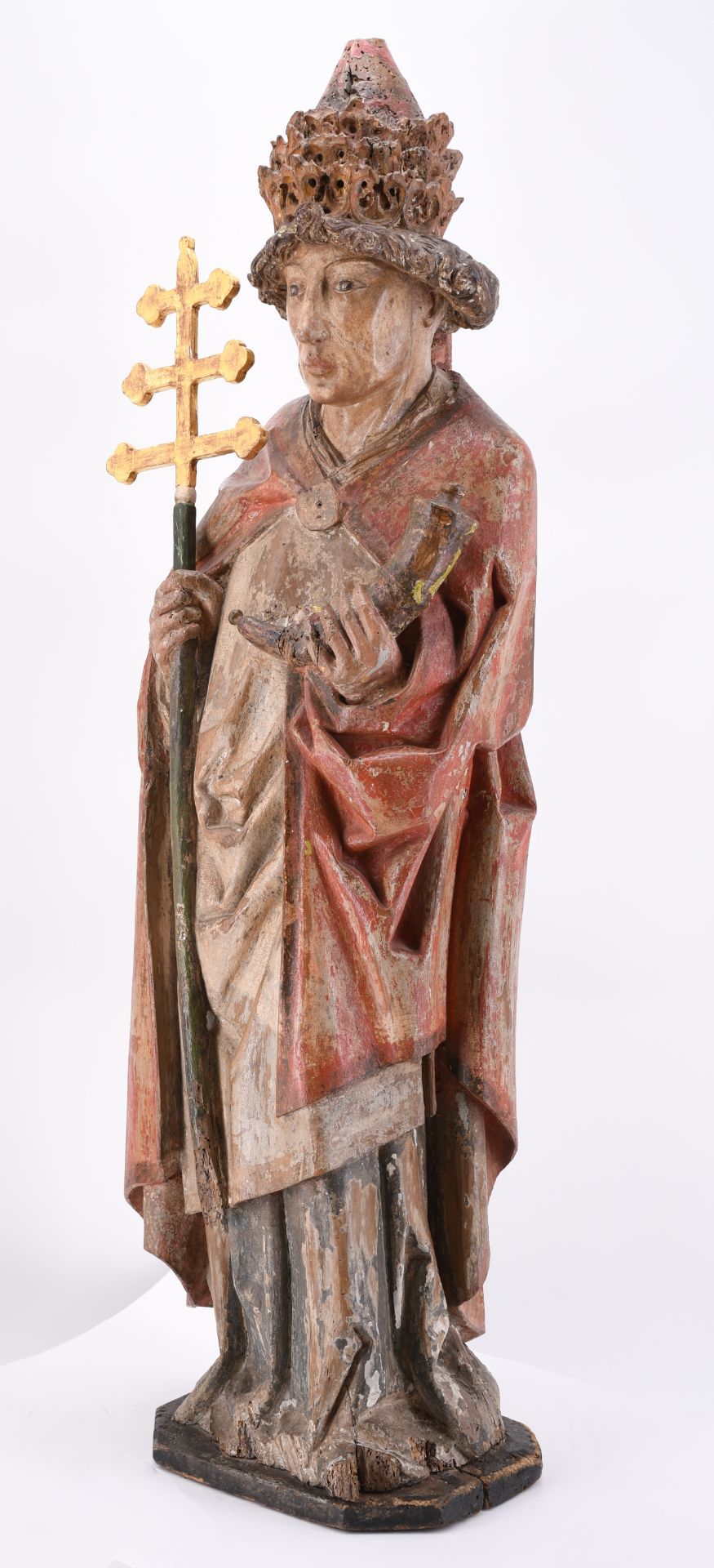 Eastern French school: Saint Cornelius with Cross Staff and Horn - Image 12 of 12