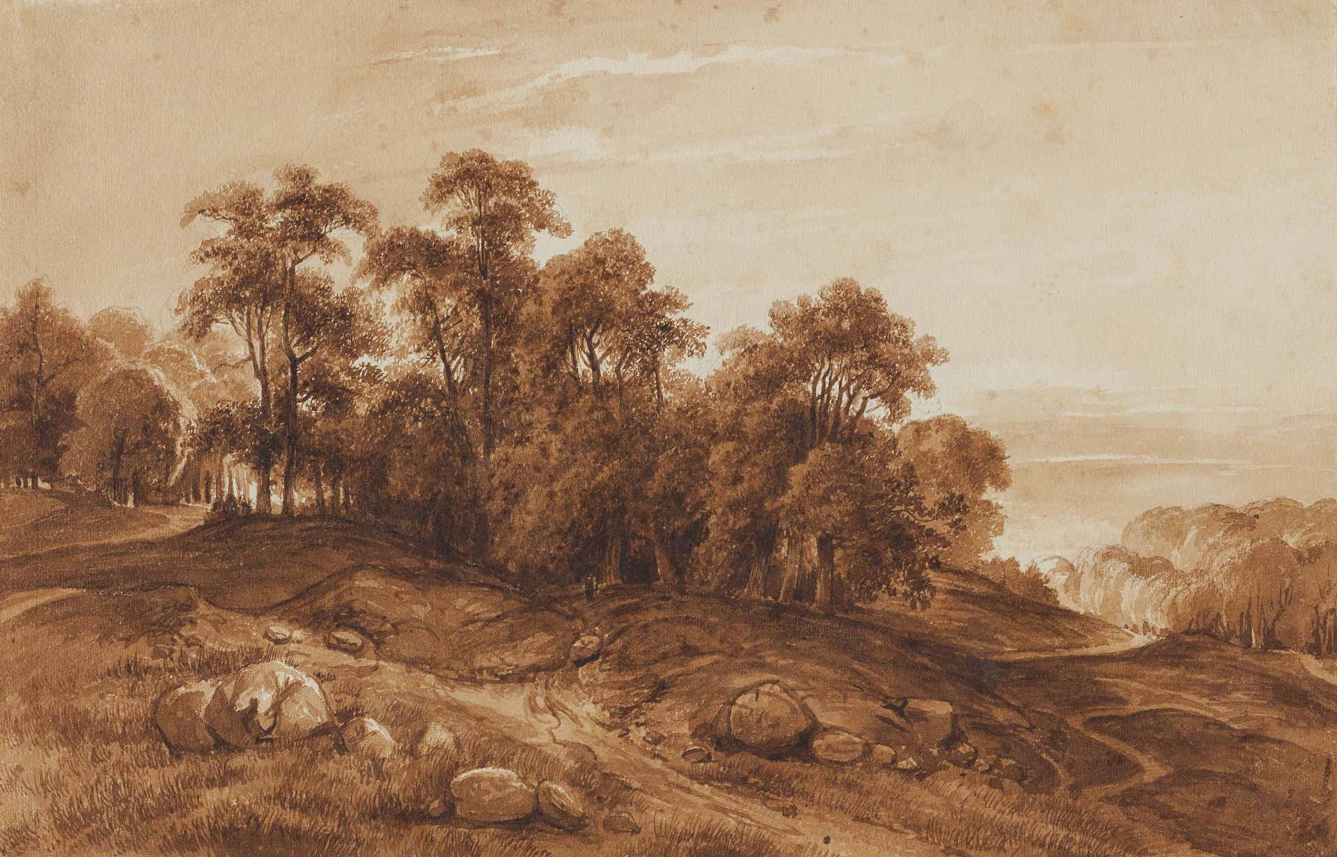 Alexandre Calame 1810 Vevey - 1864 Menton: Wooded Landscape