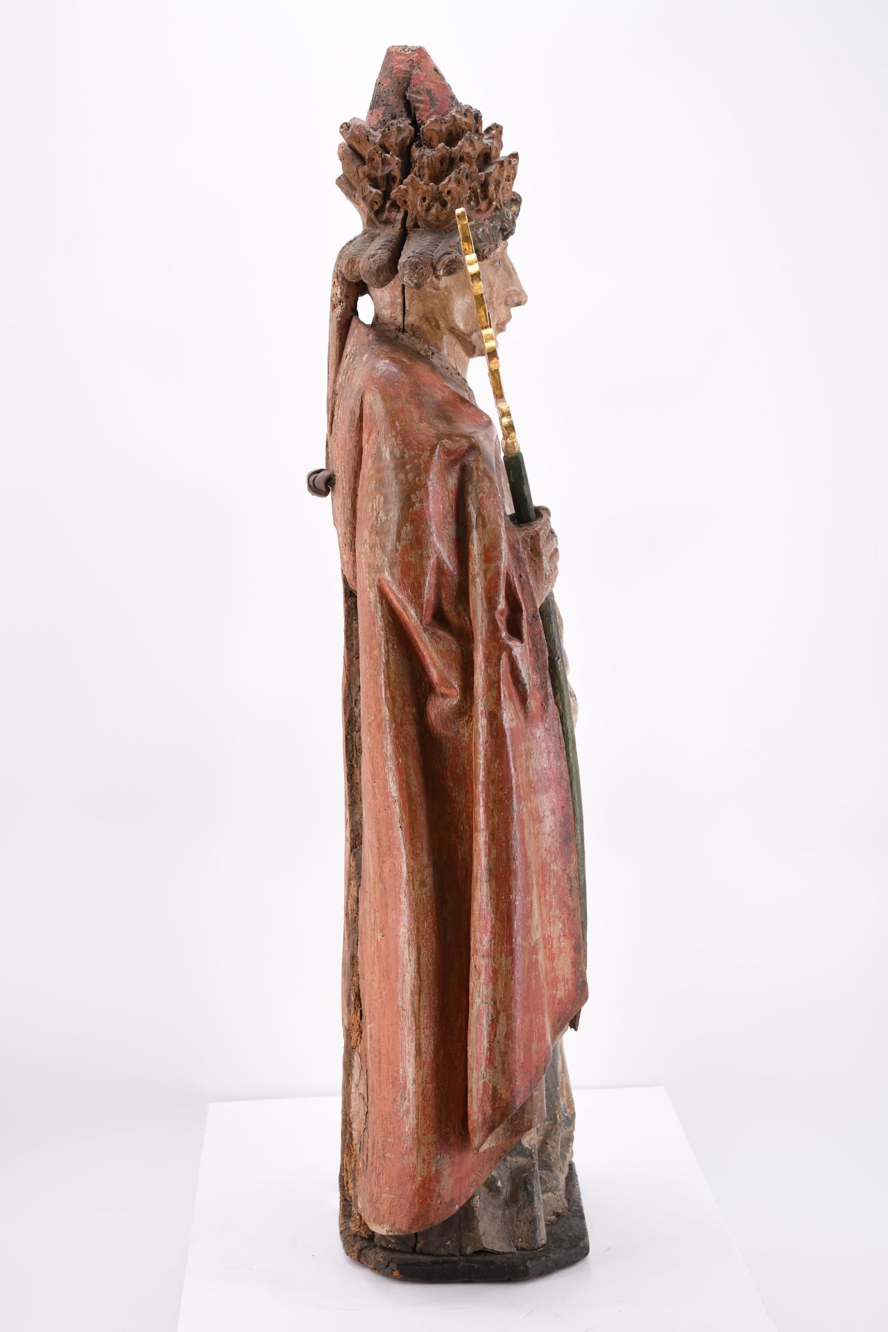 Eastern French school: Saint Cornelius with Cross Staff and Horn - Image 7 of 12
