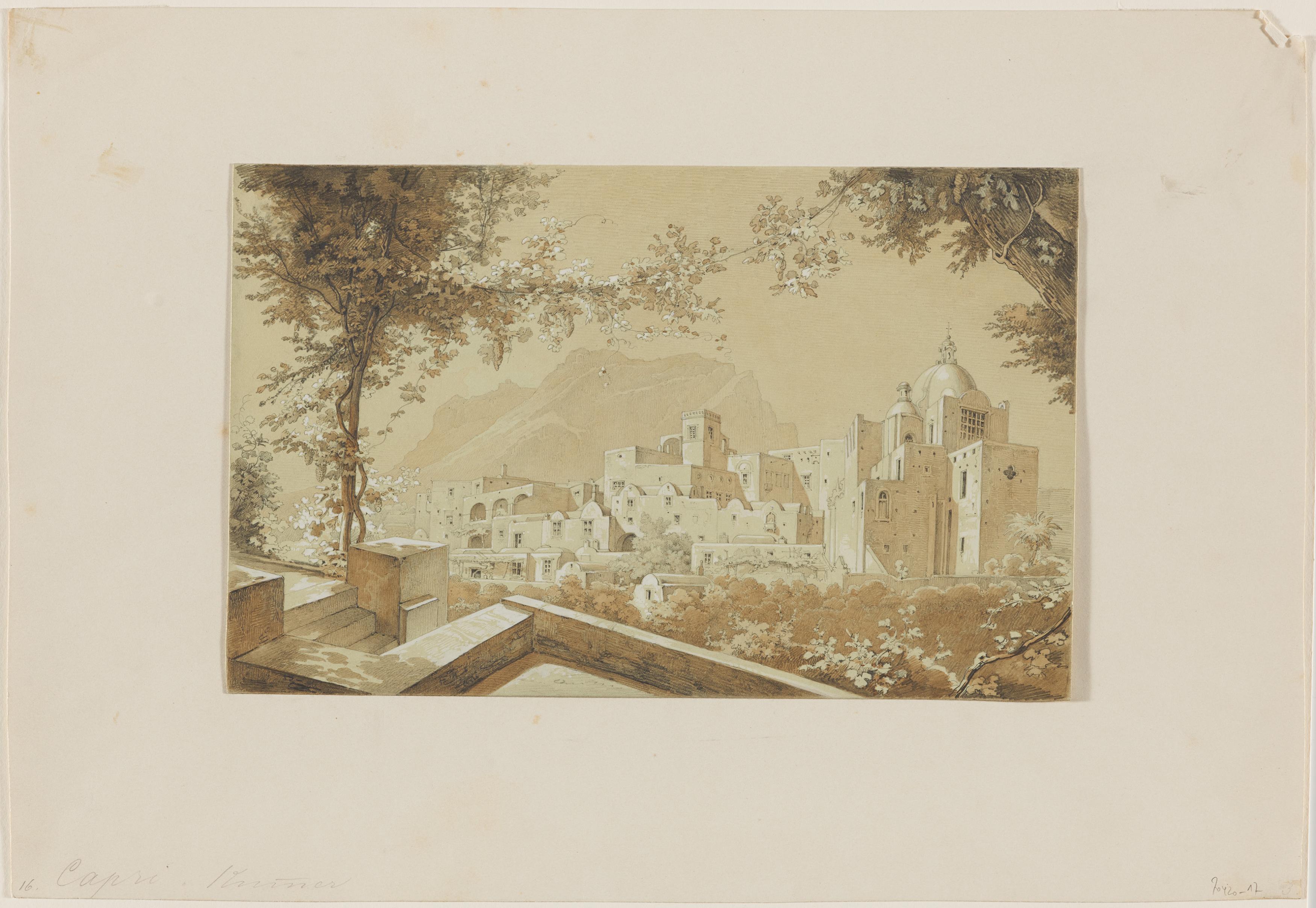 Robert Kummer Dresden 1810 - 1889: Capri. View of the Dome of the Chiesa di Santo Stefano - Image 2 of 4