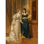 Wladyslaw Bakalowicz: Zwei elegante Damen im Museum vor einem Gemälde