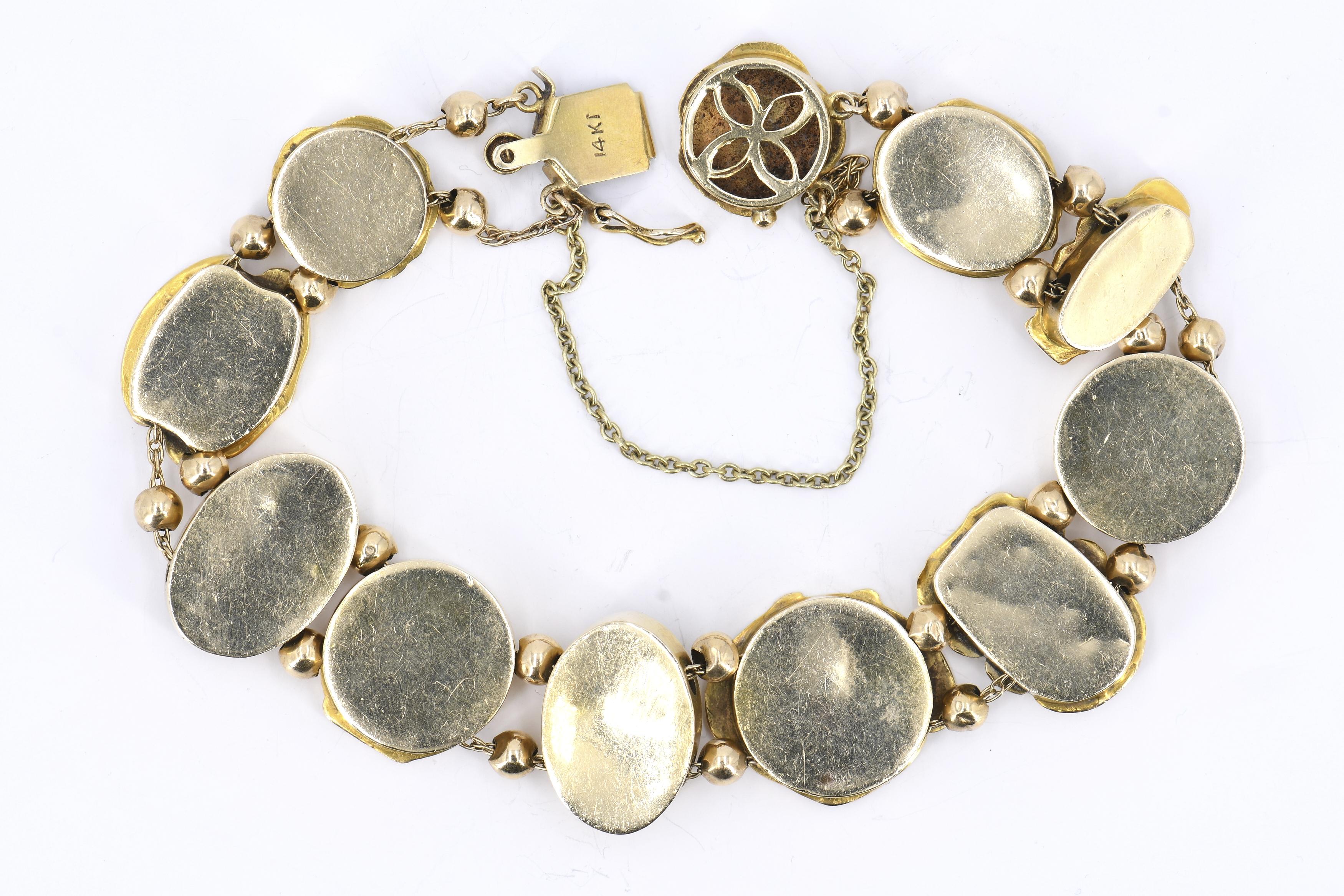 Art-Nouveau-Set: Bracelet and Ear Clip-Ons - Image 5 of 5
