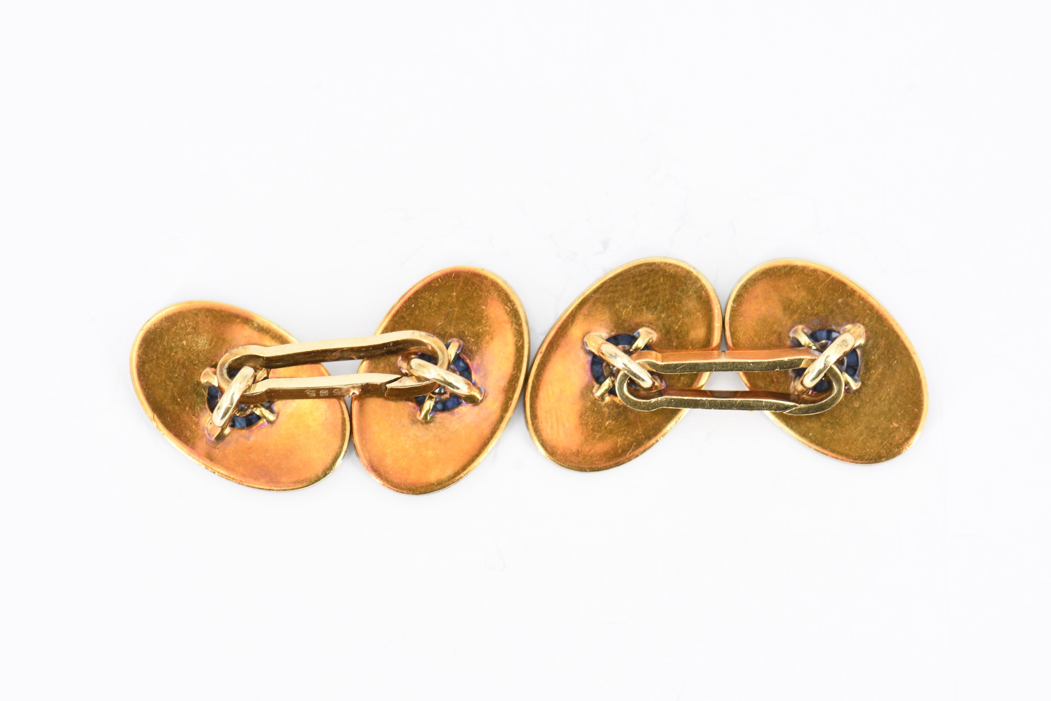 Sapphire-Diamond-Cufflinks - Image 3 of 4