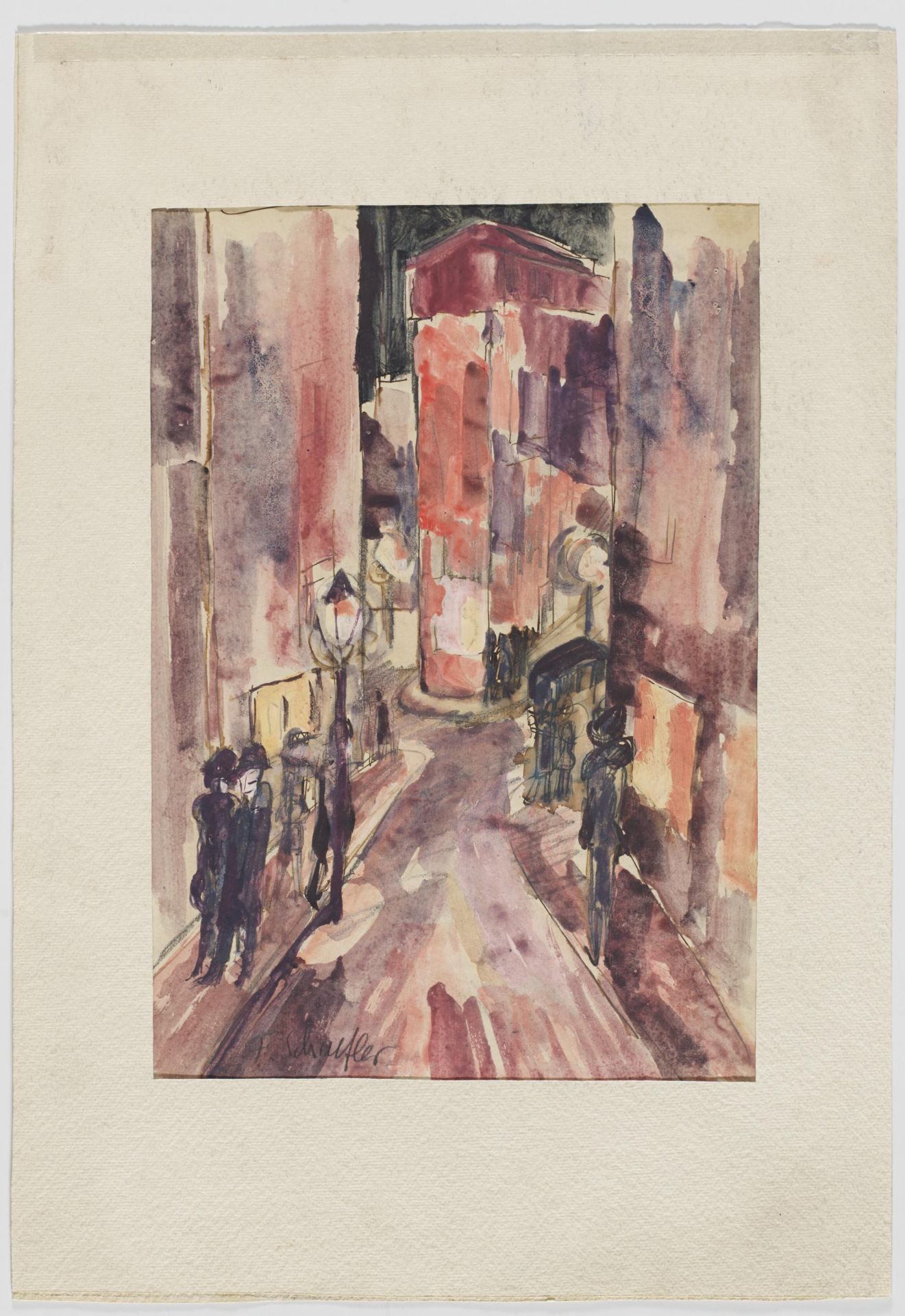 Fritz Schaefler: Straße (Stadt bei Nacht) - Image 2 of 4