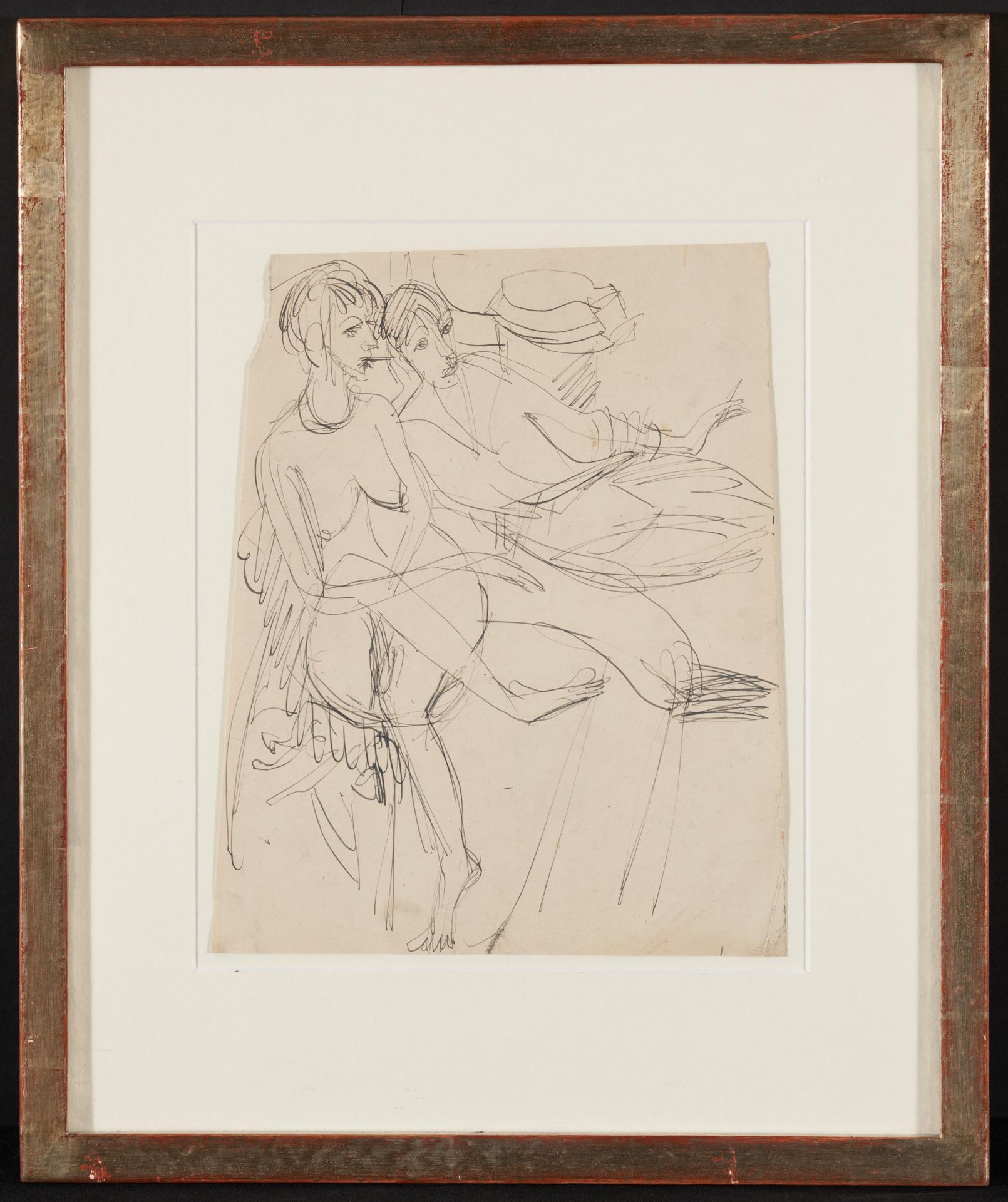 Ernst Ludwig Kirchner: Liegende Frau mit Zigarette und sitzender, rauchender weiblicher Akt - Image 2 of 3