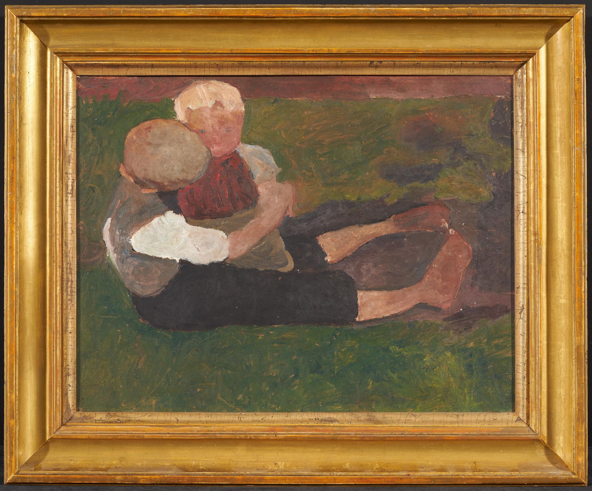 Paula Modersohn-Becker: Sitzender Junge mit Mädchen auf dem Schoß - Image 2 of 4