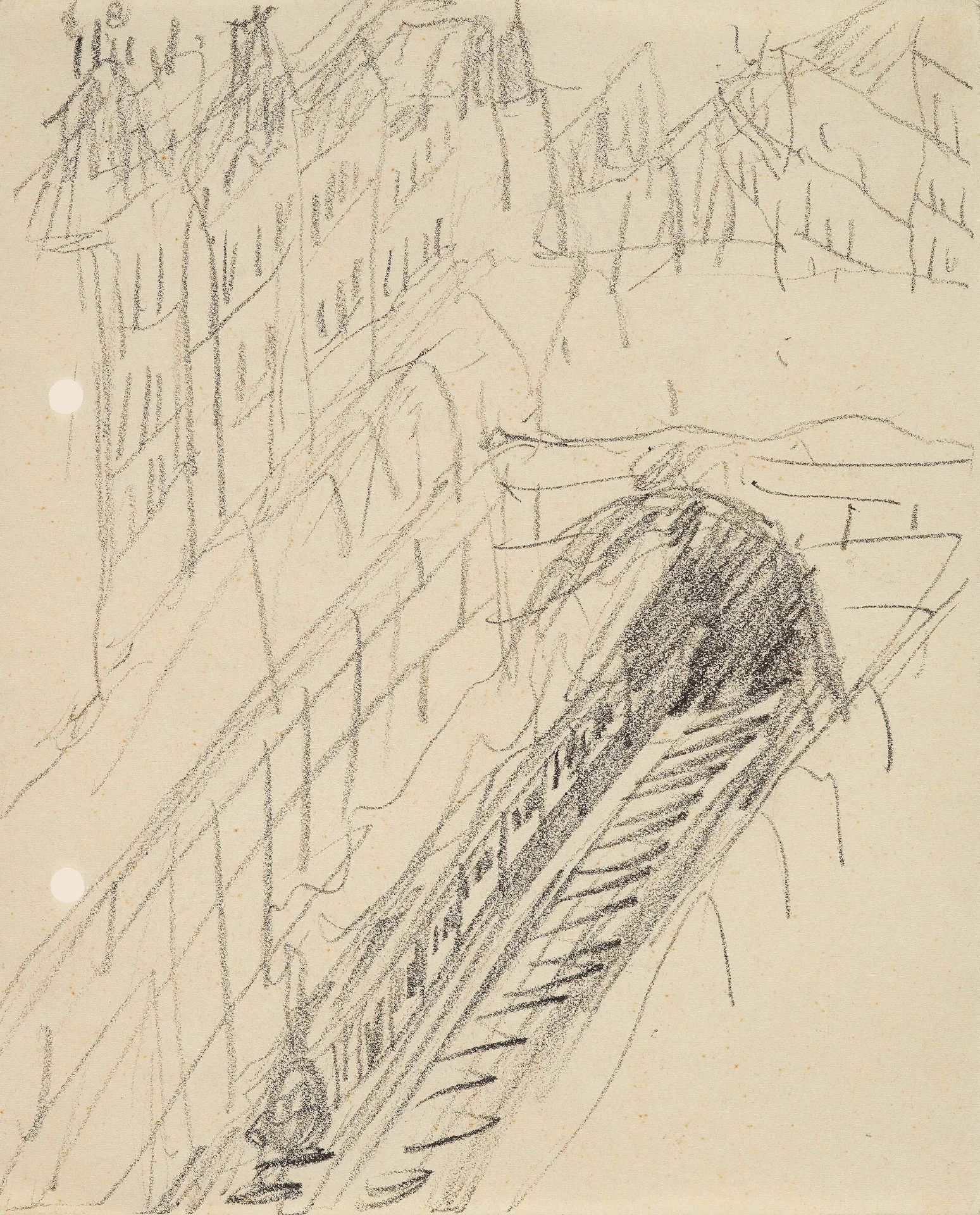 Lyonel Feininger: Tunnel in Stadtlandschaft mit durchfahrendem Zug