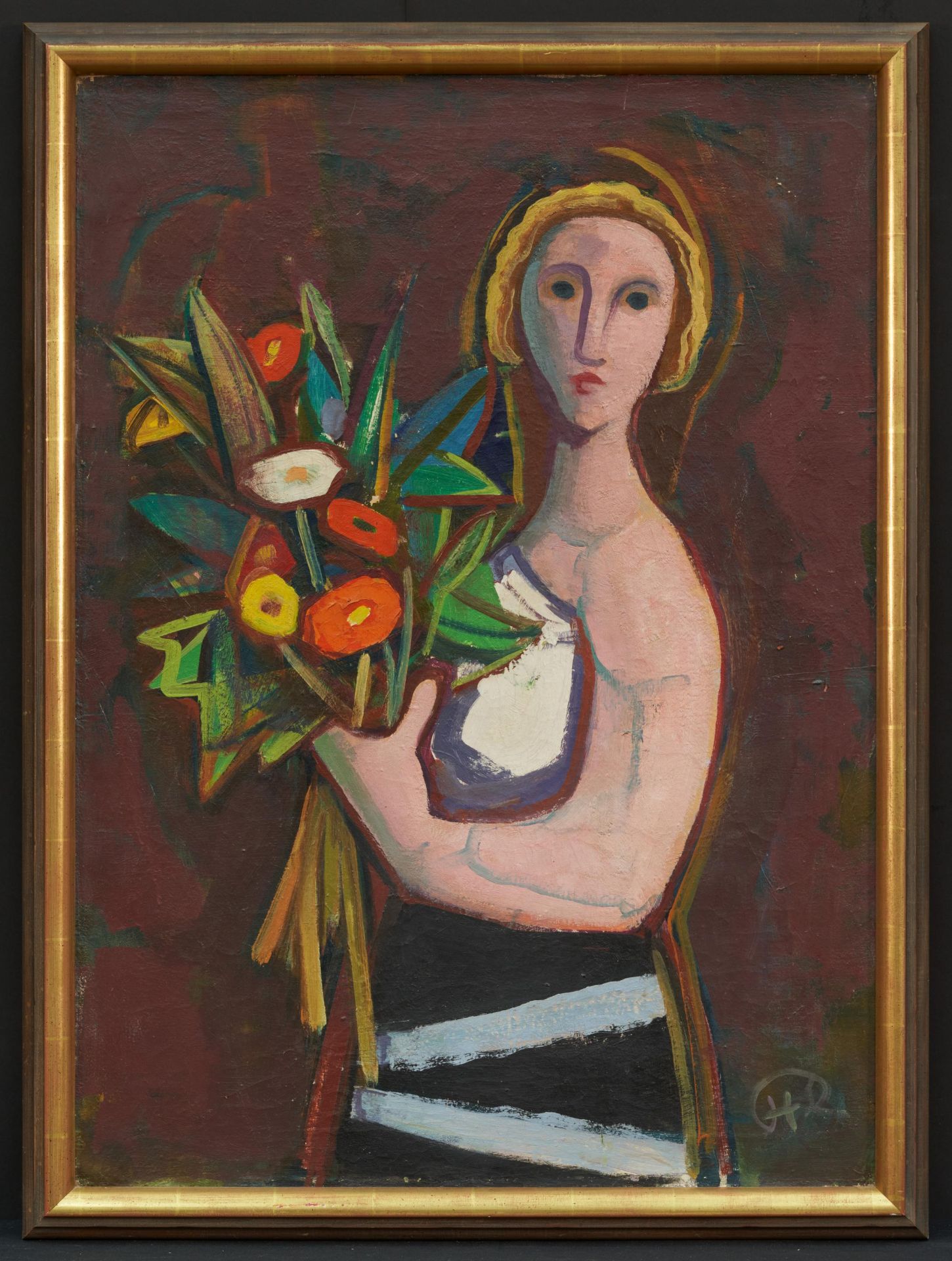 Karl Hofer: Frau mit Blumen - Image 2 of 4