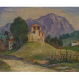 Karl Hofer: Haus auf dem Hügel (mit Monte Generoso)