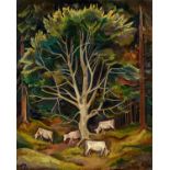 Karl Hofer: Baum (Kühe im Wald)