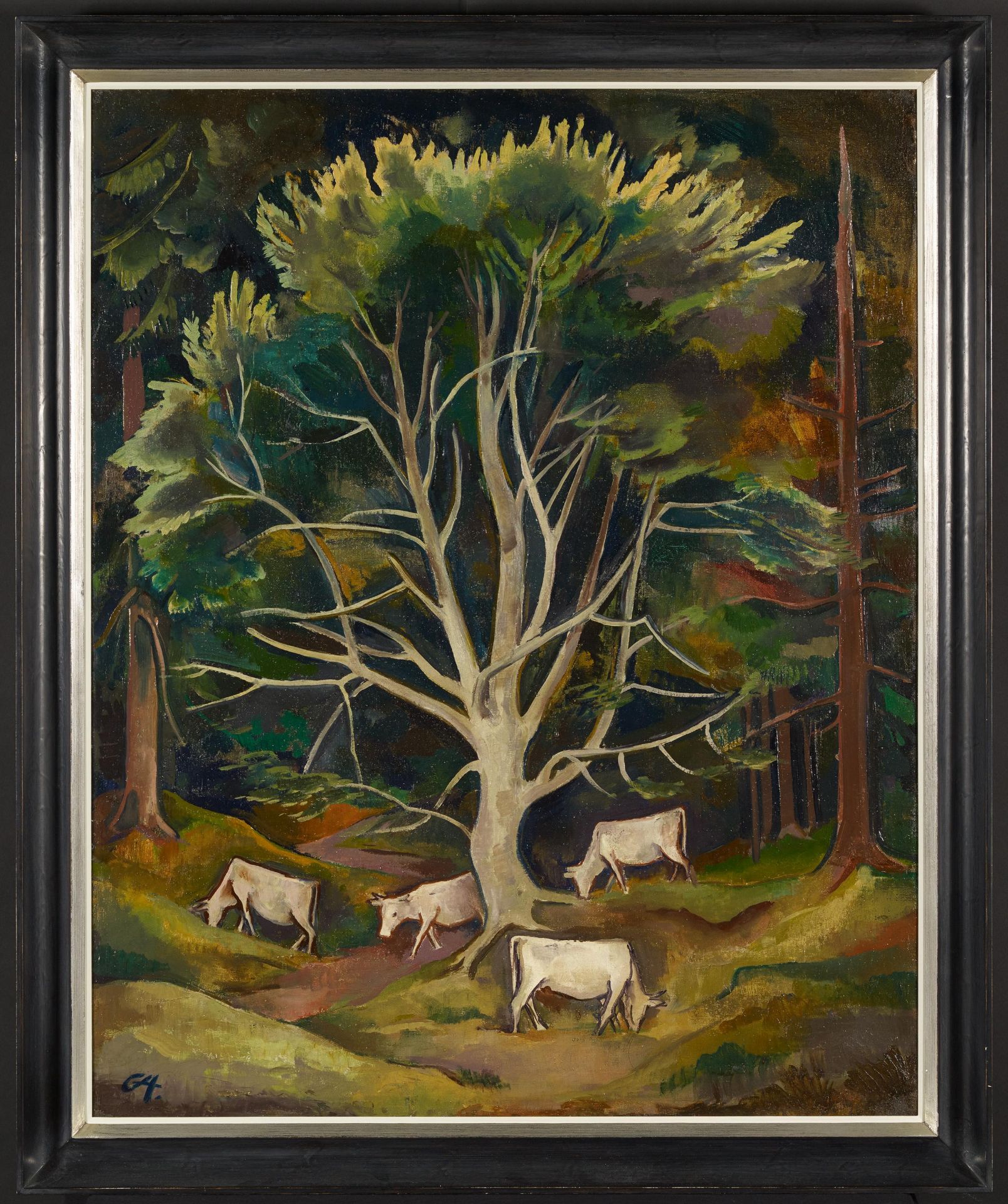 Karl Hofer: Baum (Kühe im Wald) - Image 2 of 4