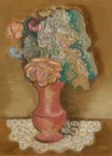 Bruno Goller: Blumenstrauss in roséfarbener Vase