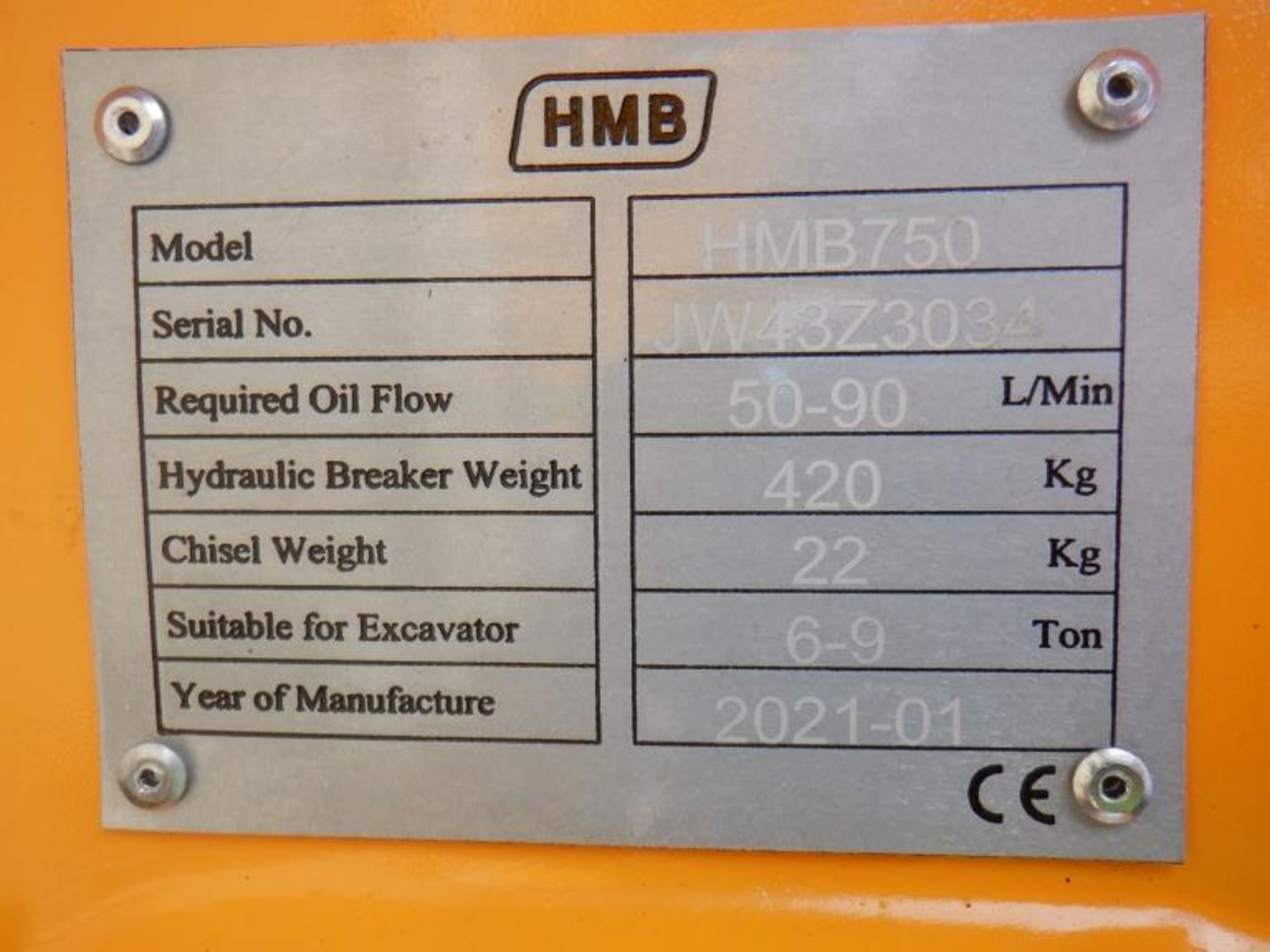 Unused 2021 Hanmen HMB750 Top Type Hydraulic - Image 3 of 3