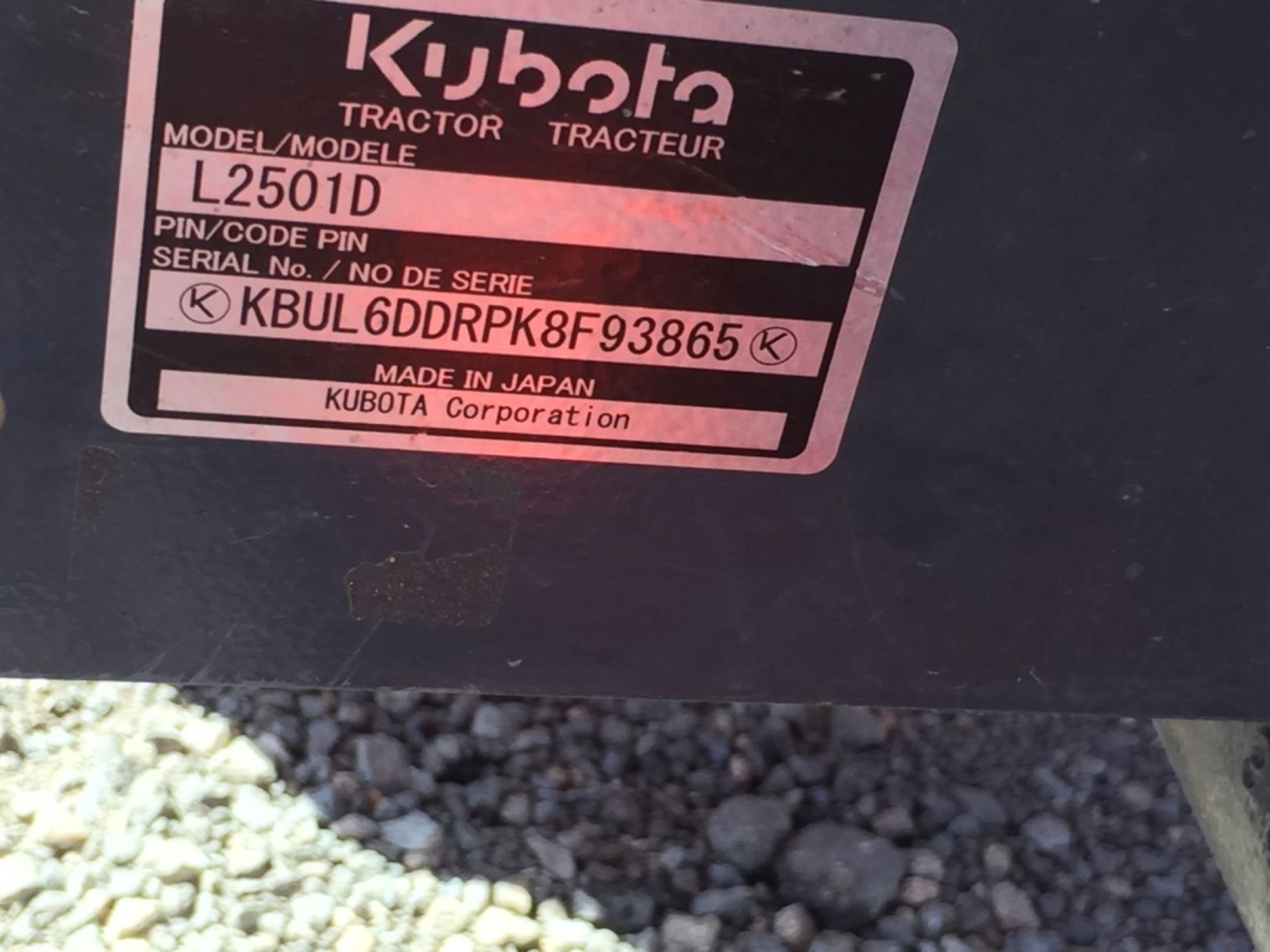 2019 Kubota L2501D Agricultural Tractor, - Image 17 of 18