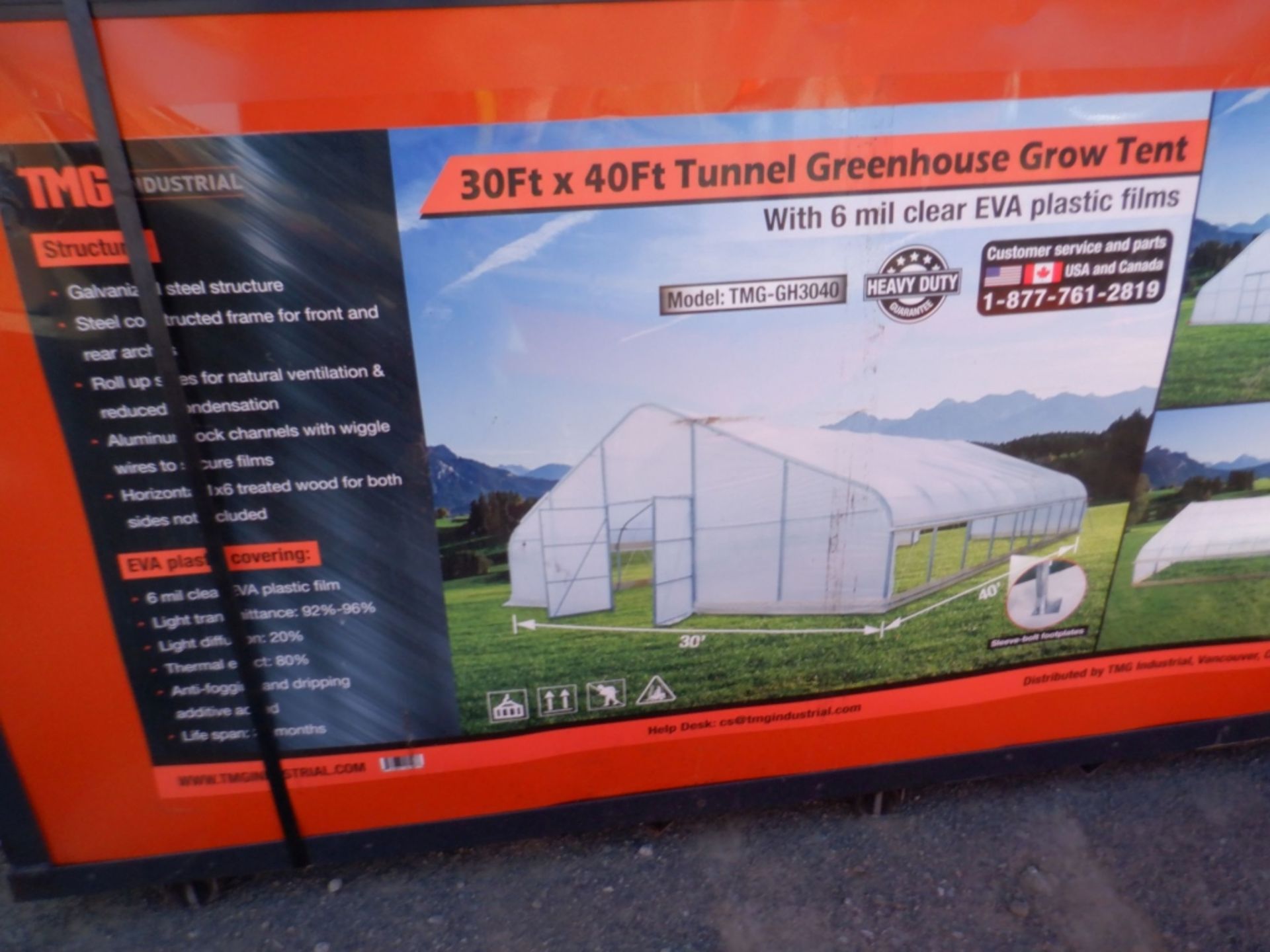 Unused TMG GH3040 30' x 40' Tunnel Green House - Image 2 of 3