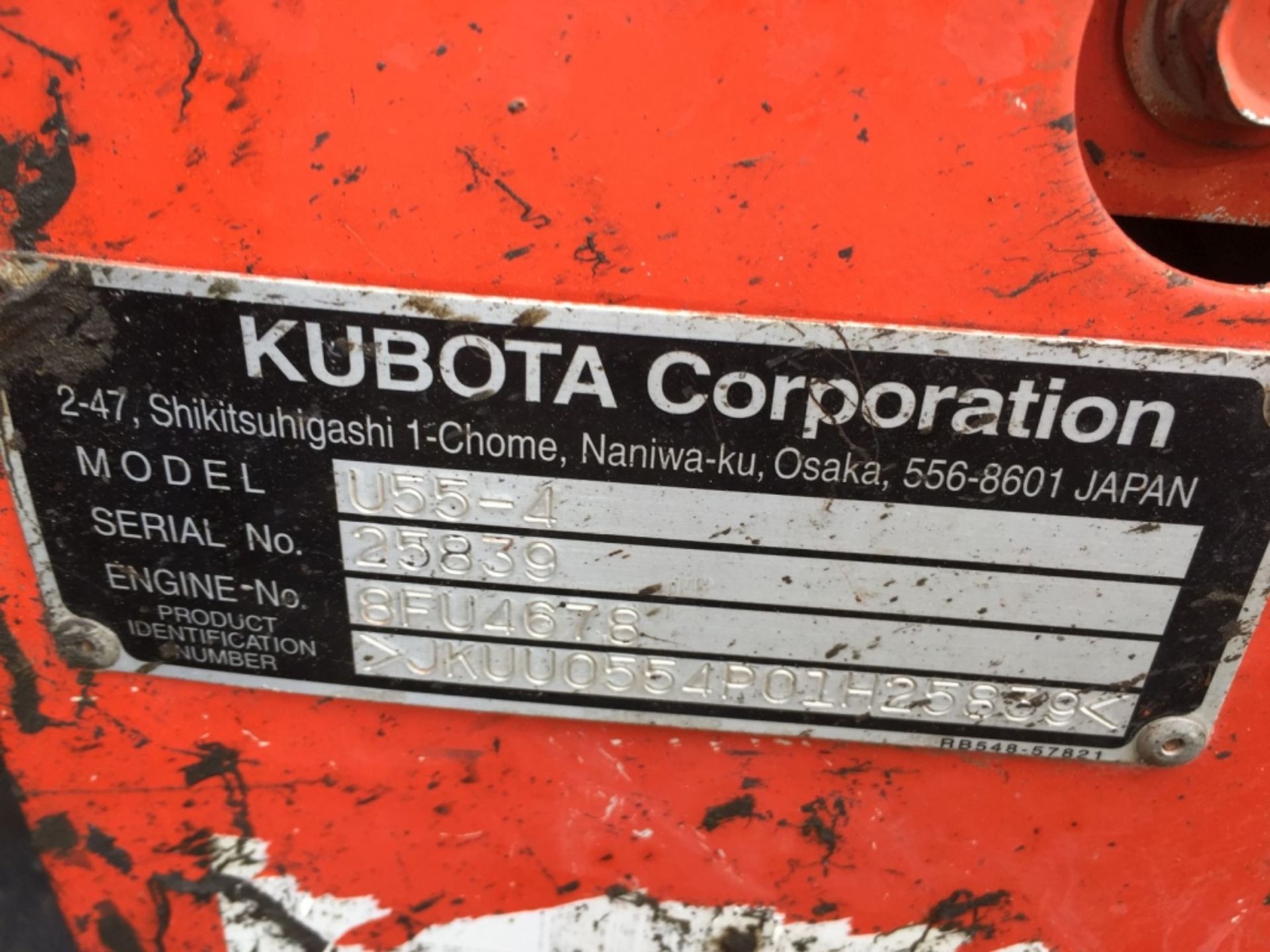 2016 Kubota U55-4 Mini Excavator, - Image 21 of 22