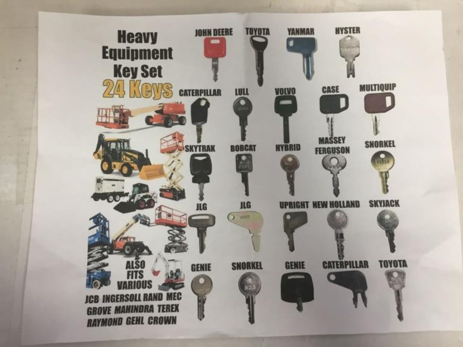 (24) Unused Equipment Master Keys, - Image 2 of 2