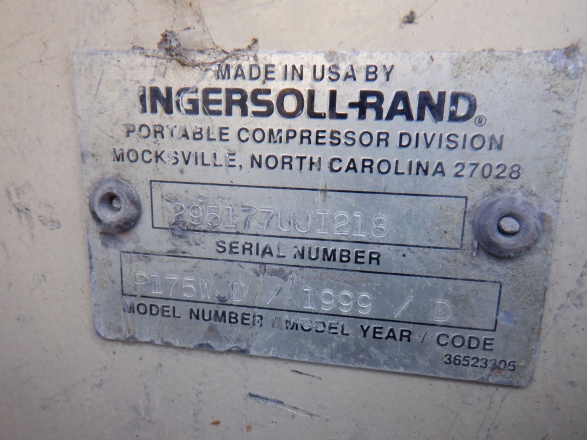 Ingersoll Rand P175WJD 175CMF Air Compressor, - Image 11 of 11