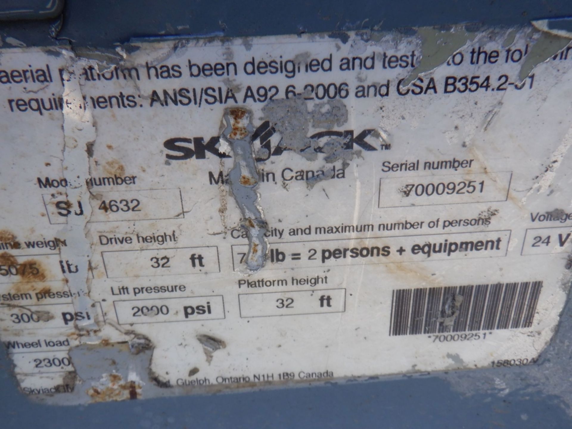 SkyJack SJIII 4632 Scissor Lift, - Image 13 of 13