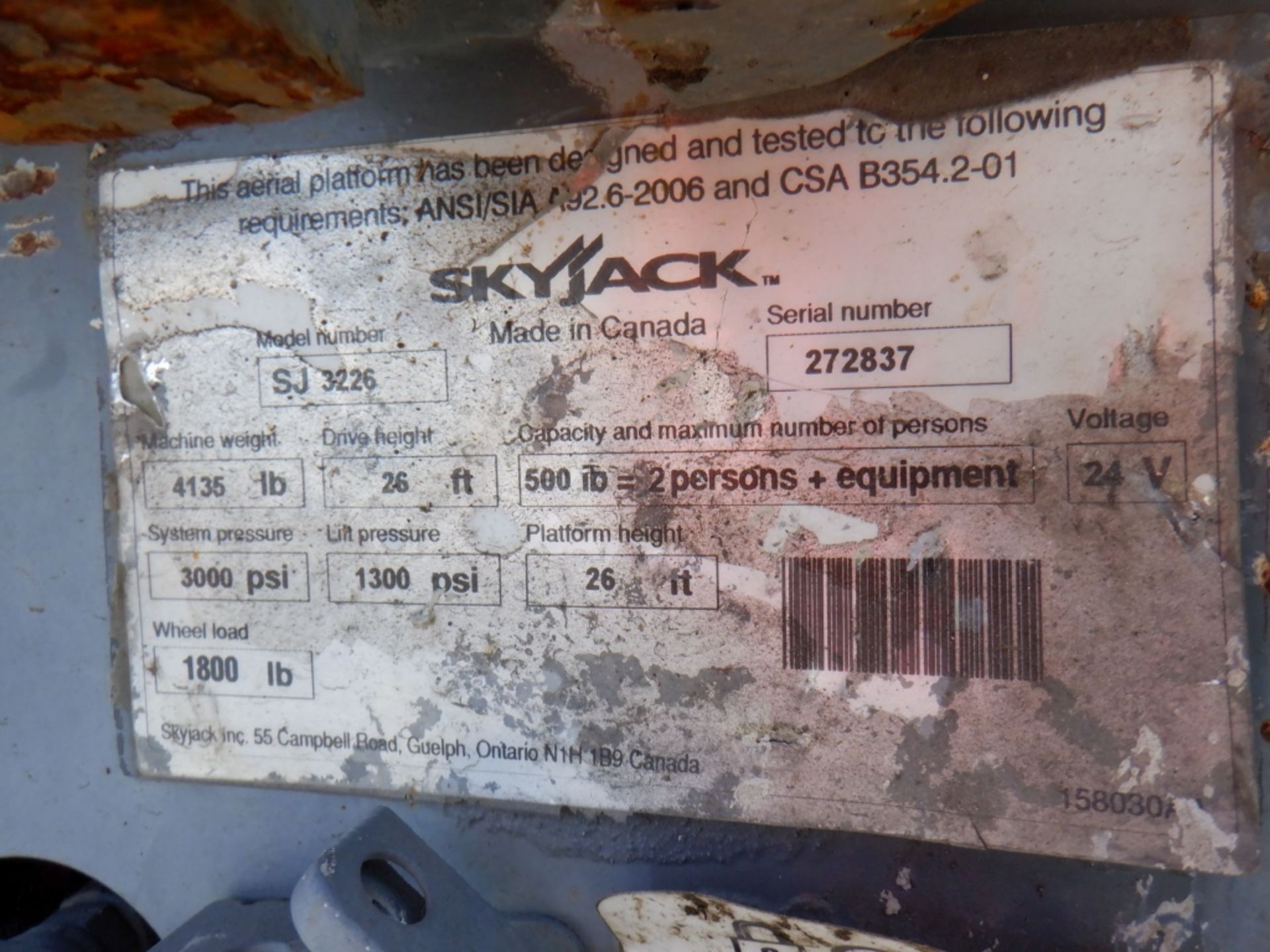 SkyJack SJIII 3226 Scissor Lift, - Image 13 of 13