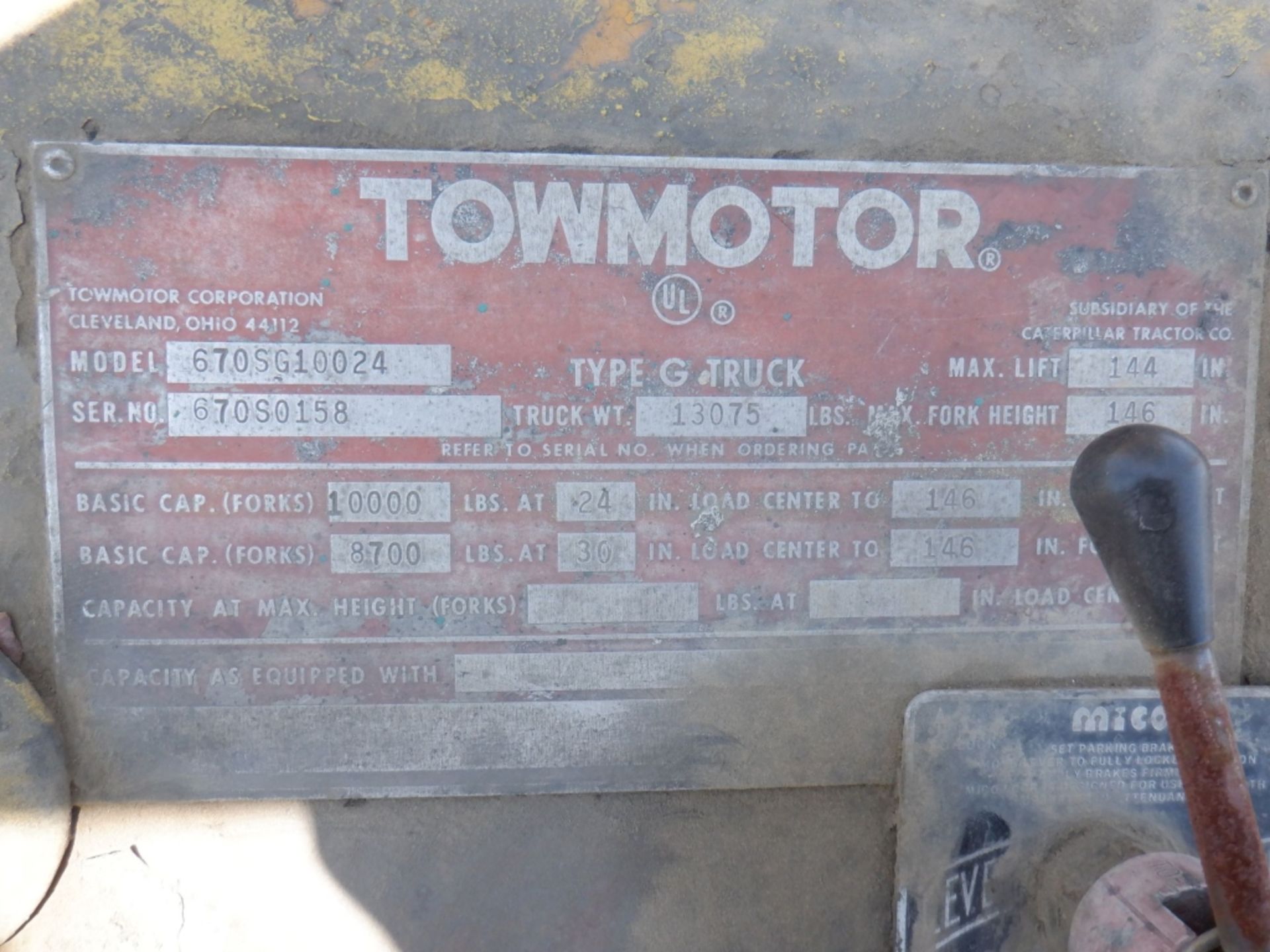 Towmotor 670S Industrial Forklift, - Image 14 of 14