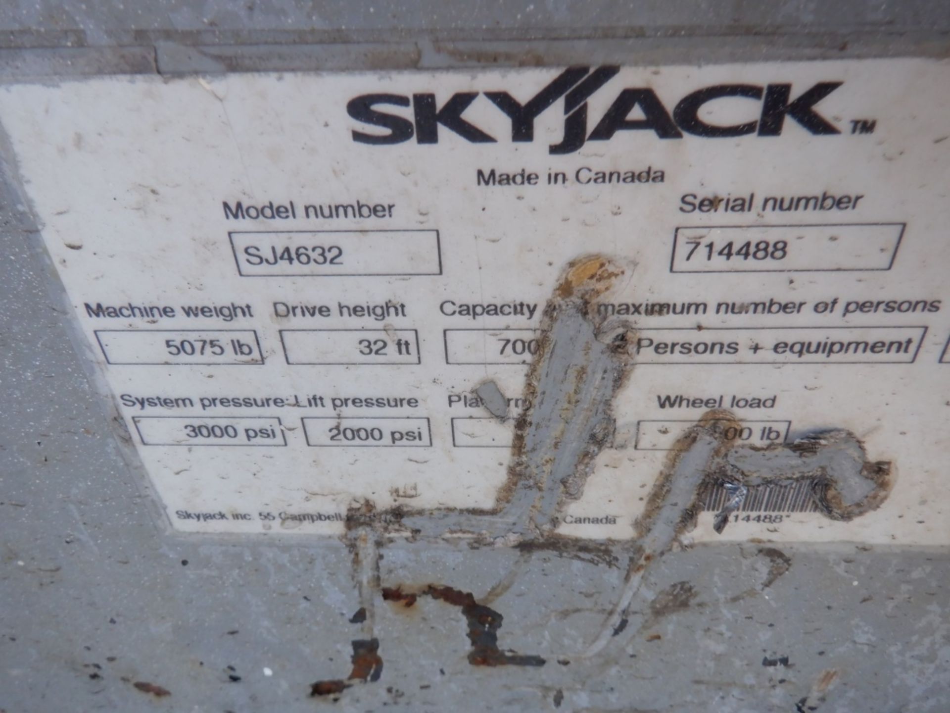 SkyJack SJIII4632 Scissor Lift, - Image 12 of 13