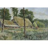 Dutch School, 20th Century, A farmhouse in the flieds.