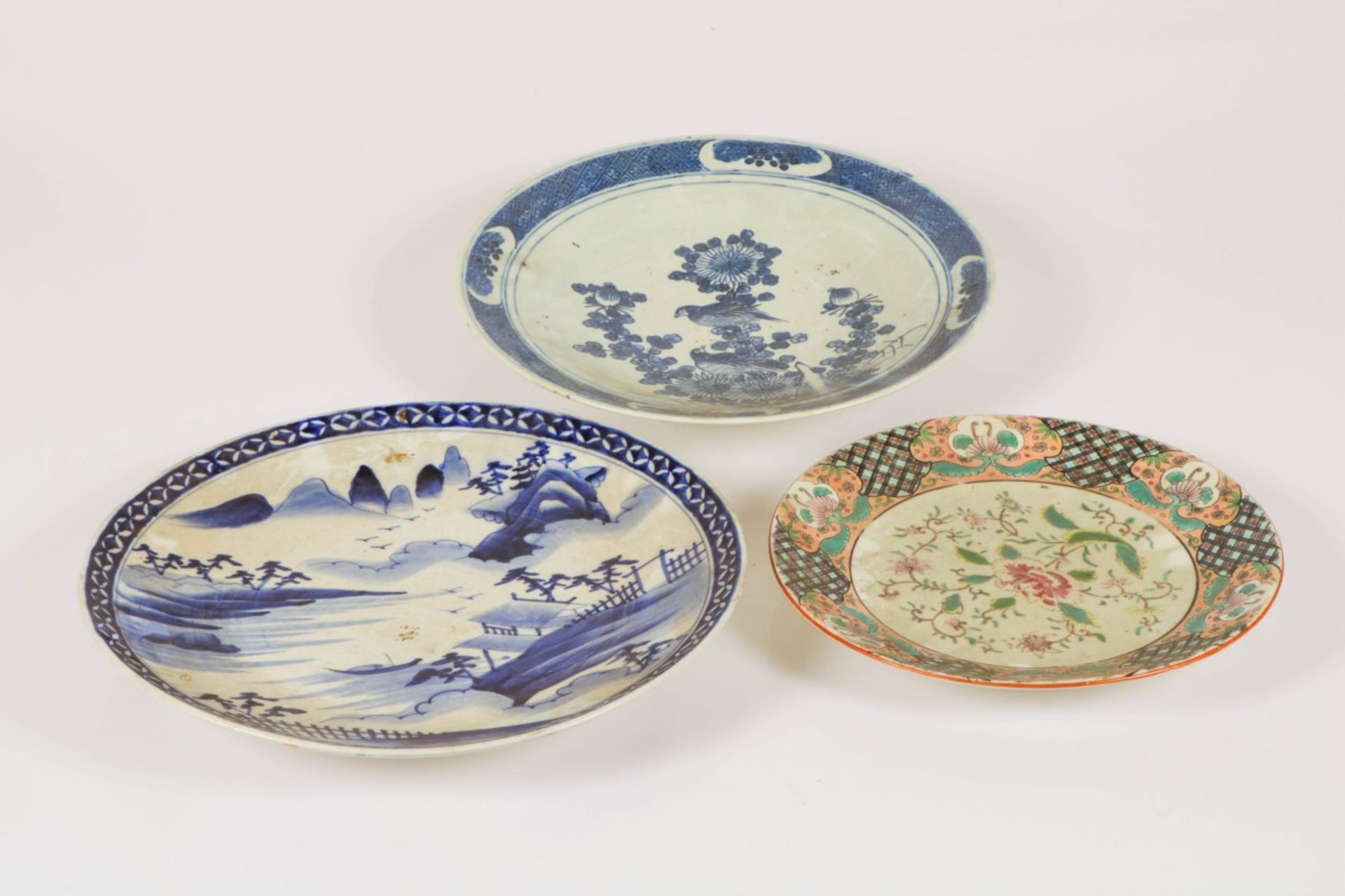A lot of (3) Japanese dishes, ca. 1900