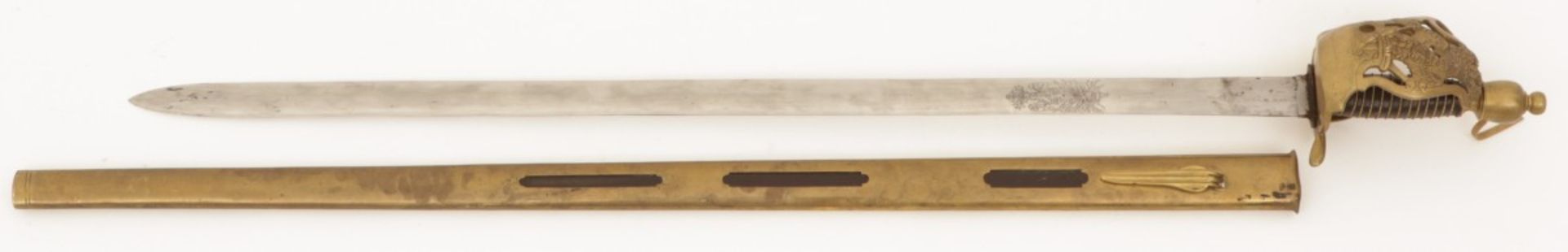 A replica Prussian Cavalry Officers' saber, 20th century.