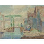 Frances Keffer (American, 1881-1953), 'Little green bridge'- Volendam