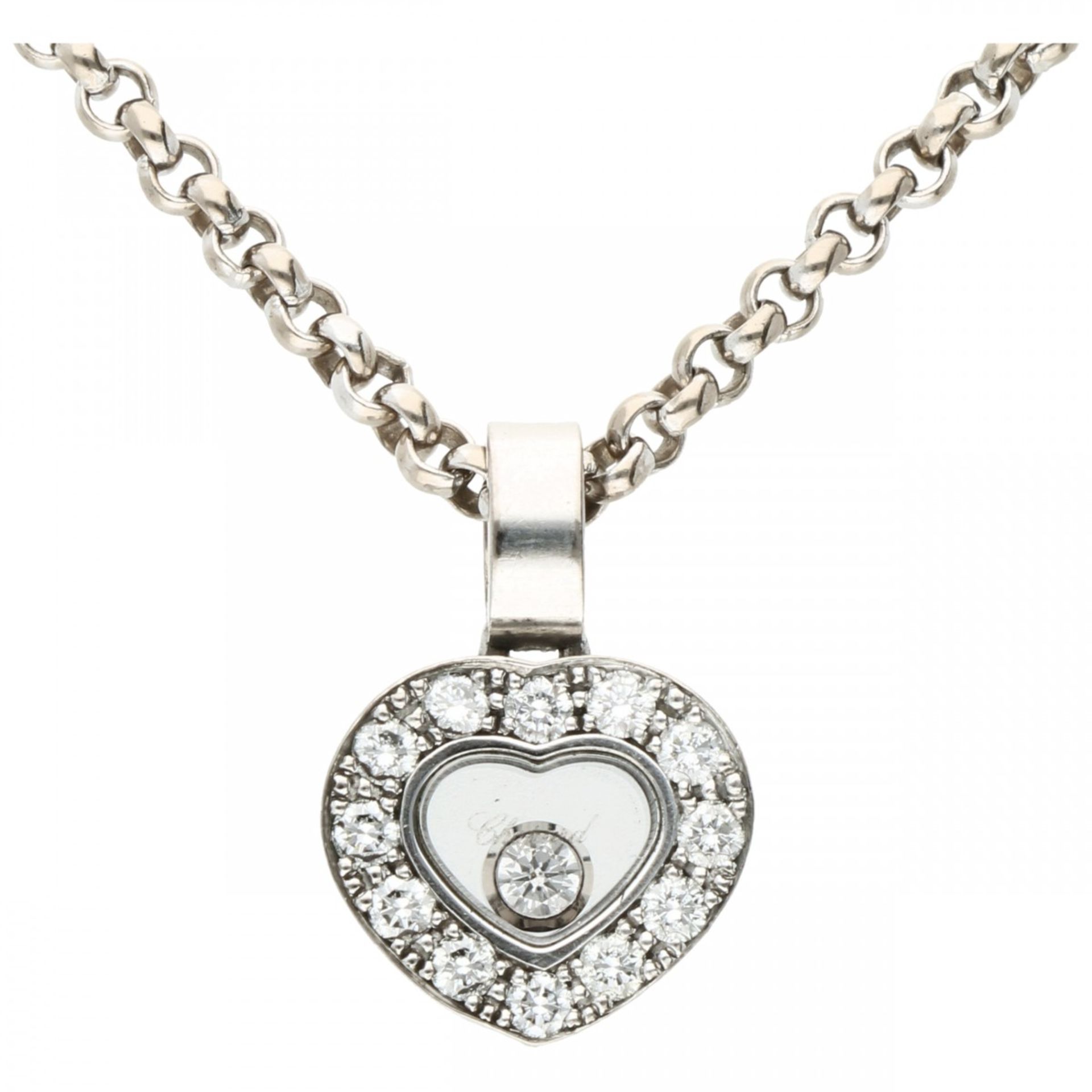 White gold Chopard Happy Diamonds necklace, with approx. 0.14 ct. diamond - 18 ct. - Bild 2 aus 6