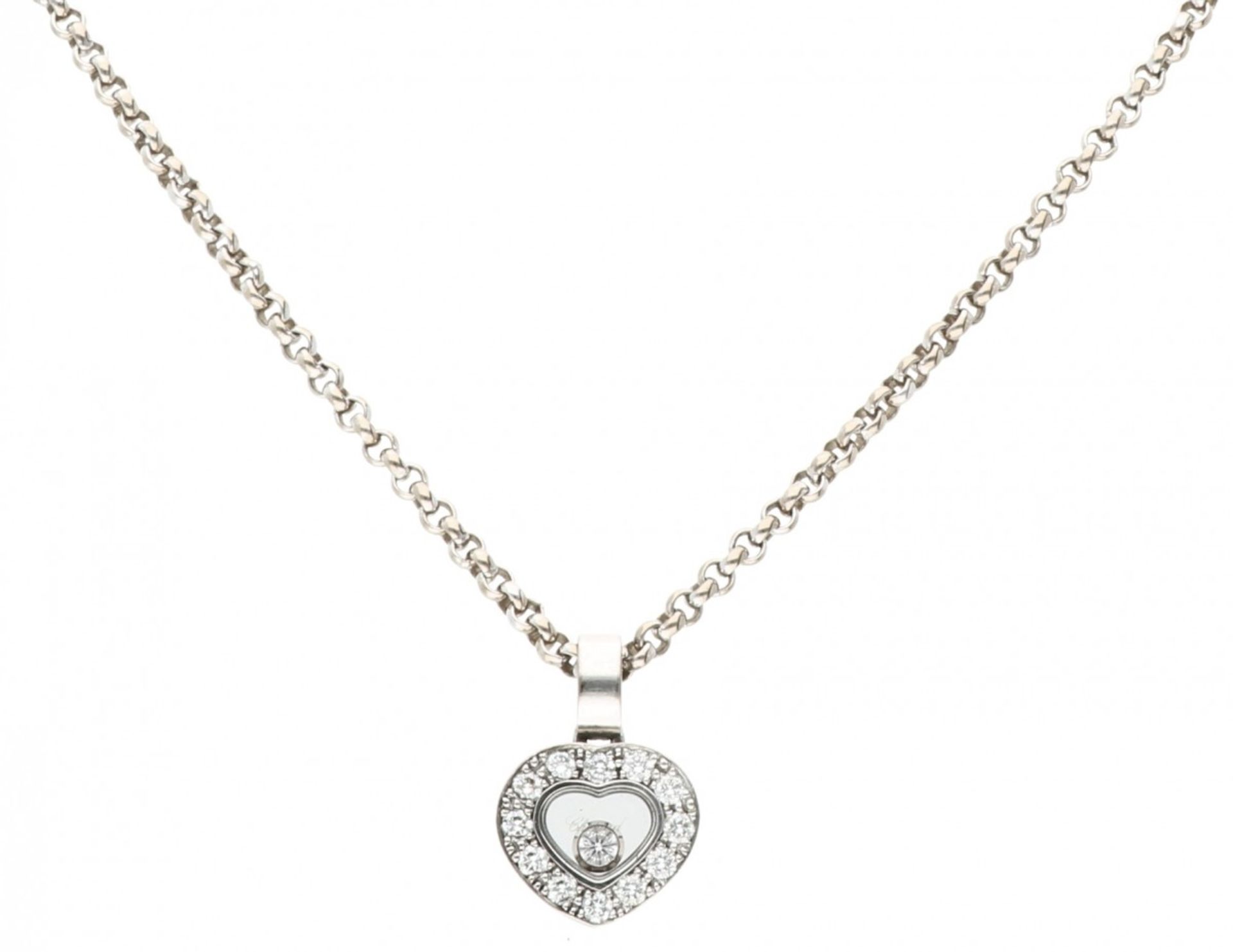 White gold Chopard Happy Diamonds necklace, with approx. 0.14 ct. diamond - 18 ct.