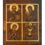 A Russian icon, with gold leaf, 19th Century.