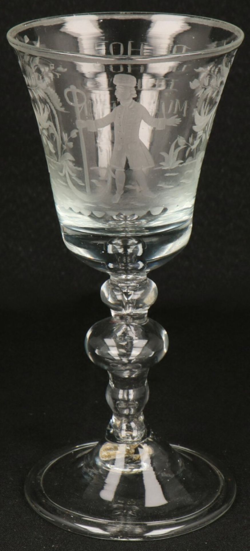A commemorative glass 'de hop doet my lachen' 19th century. - Image 3 of 3