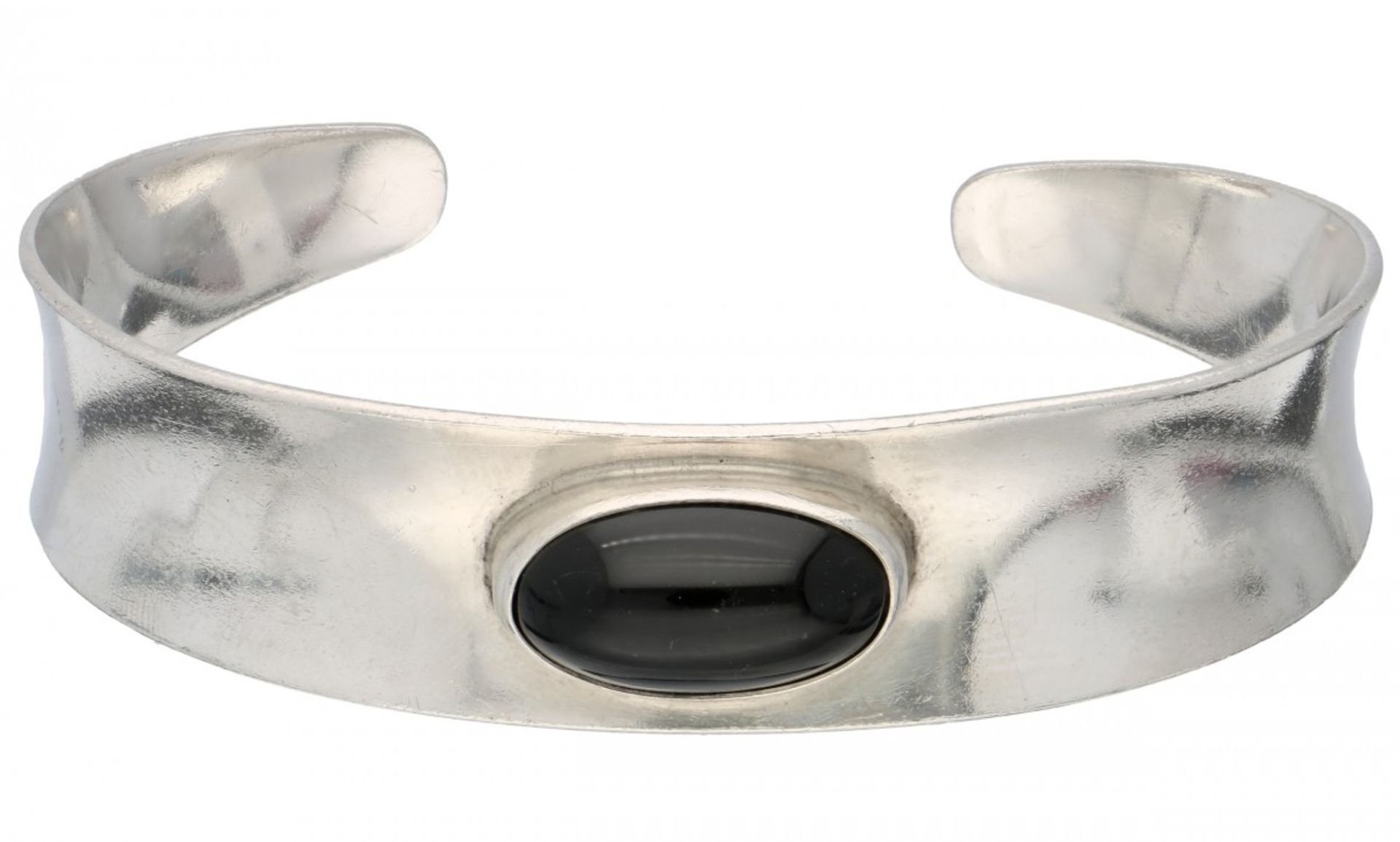 Silver N.E. From bangle bracelet, with onyx - 925/1000.