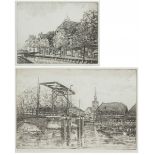 Dutsch School, 20th Century, A lot comprising of (2) etchings depicting Overschie.