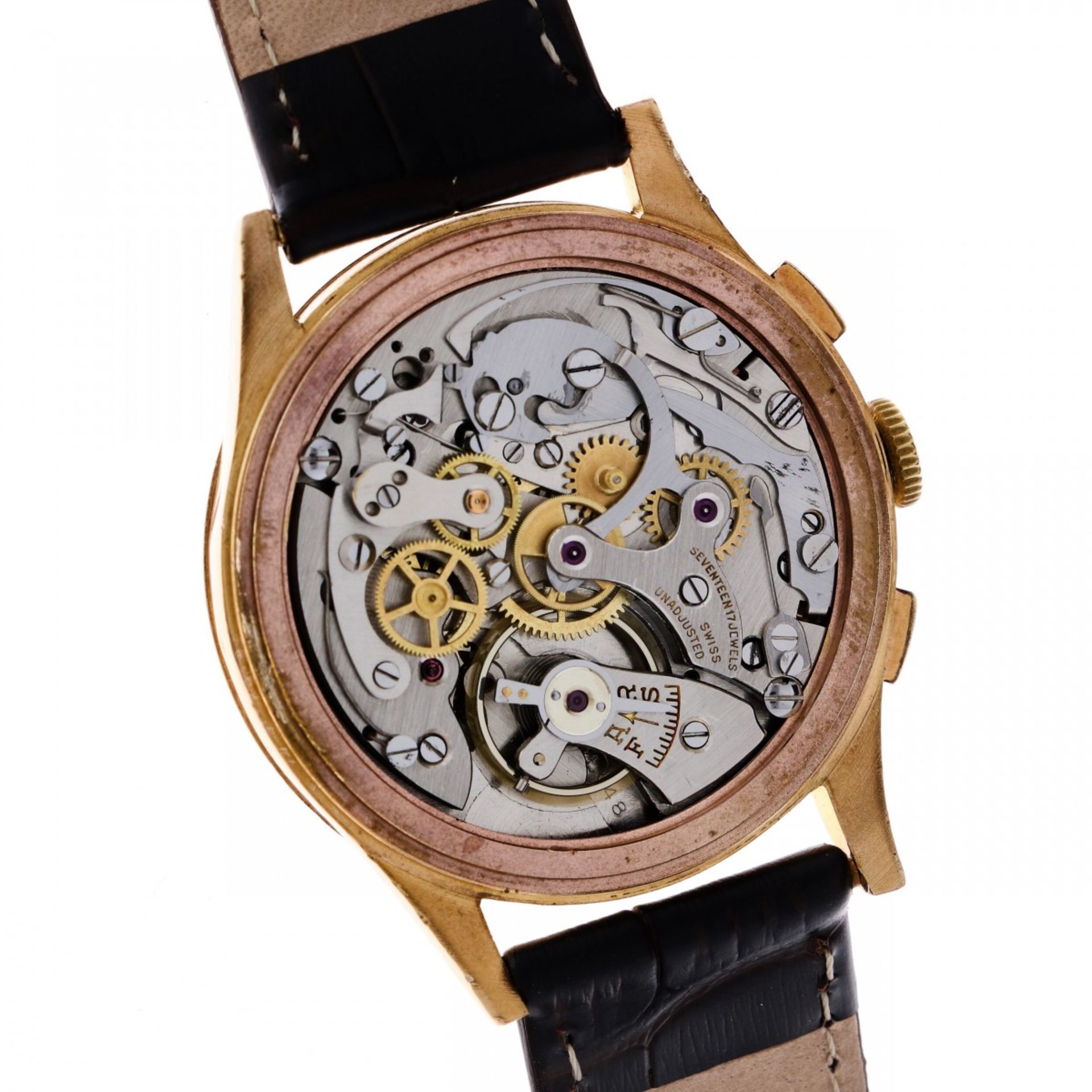 Baume & Mercier Chronograph Rose gold - Men's watch - ca. 1945 - Image 8 of 9