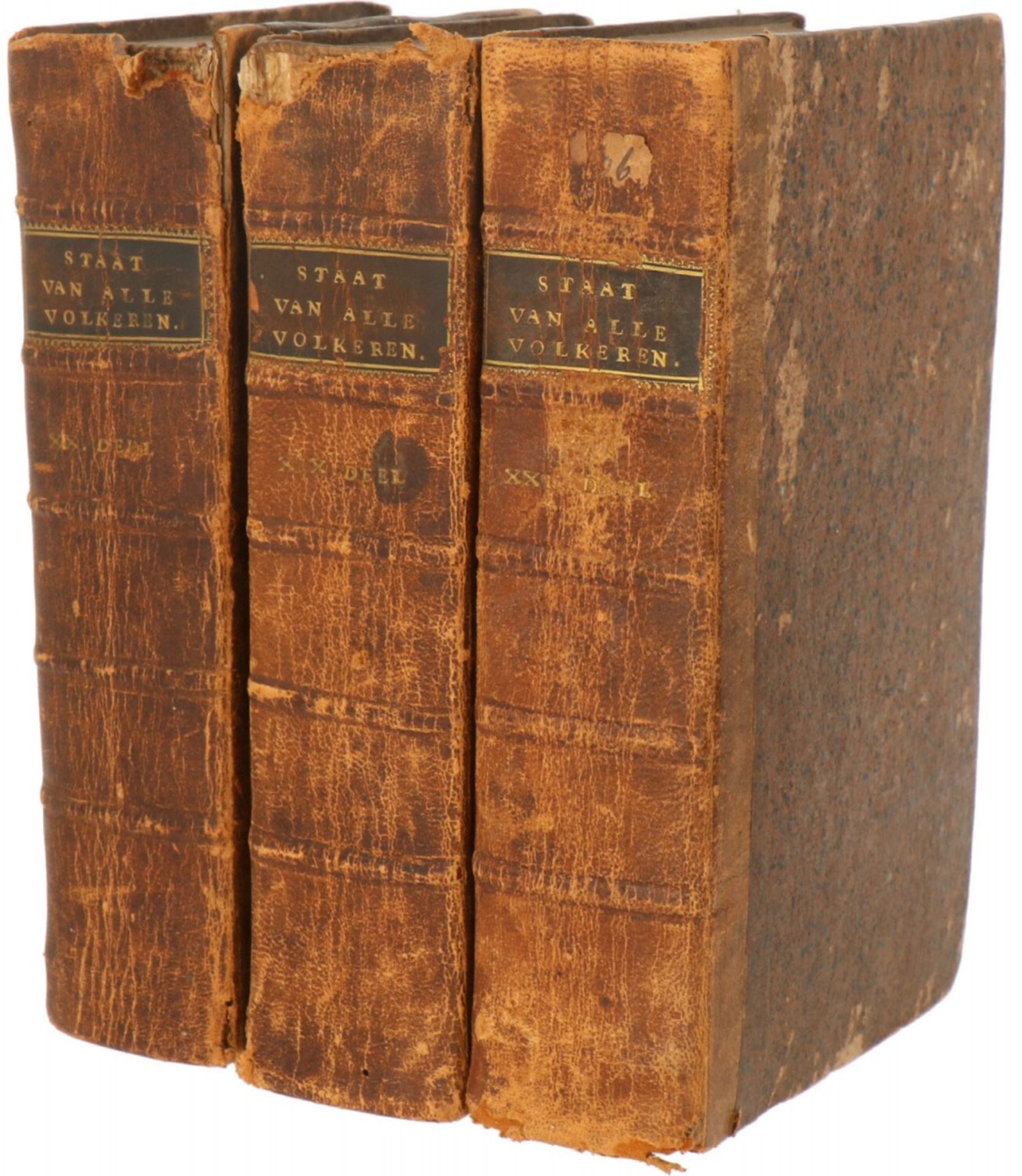 Isaak Tirion, A (3)-volume book on the American continent, Dutch, 18th century.