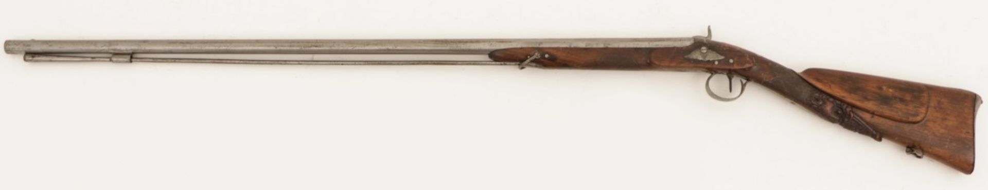 A flintlock percussion hunting rifle, Belgium, mid. 19th century.