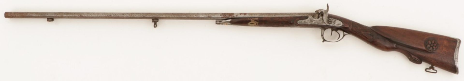 A double barrel percussion rifle, France, late 19th century.