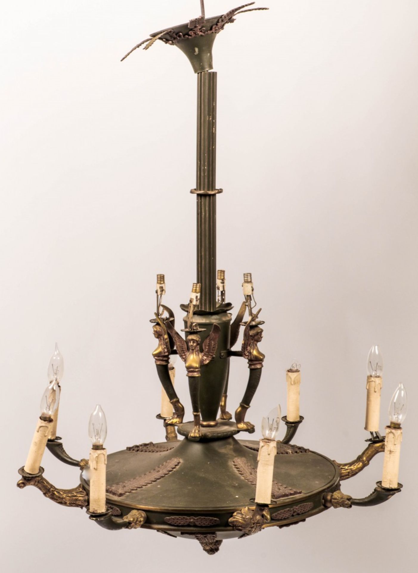 A Zamak Empire-style chandelier, France, 20th century.
