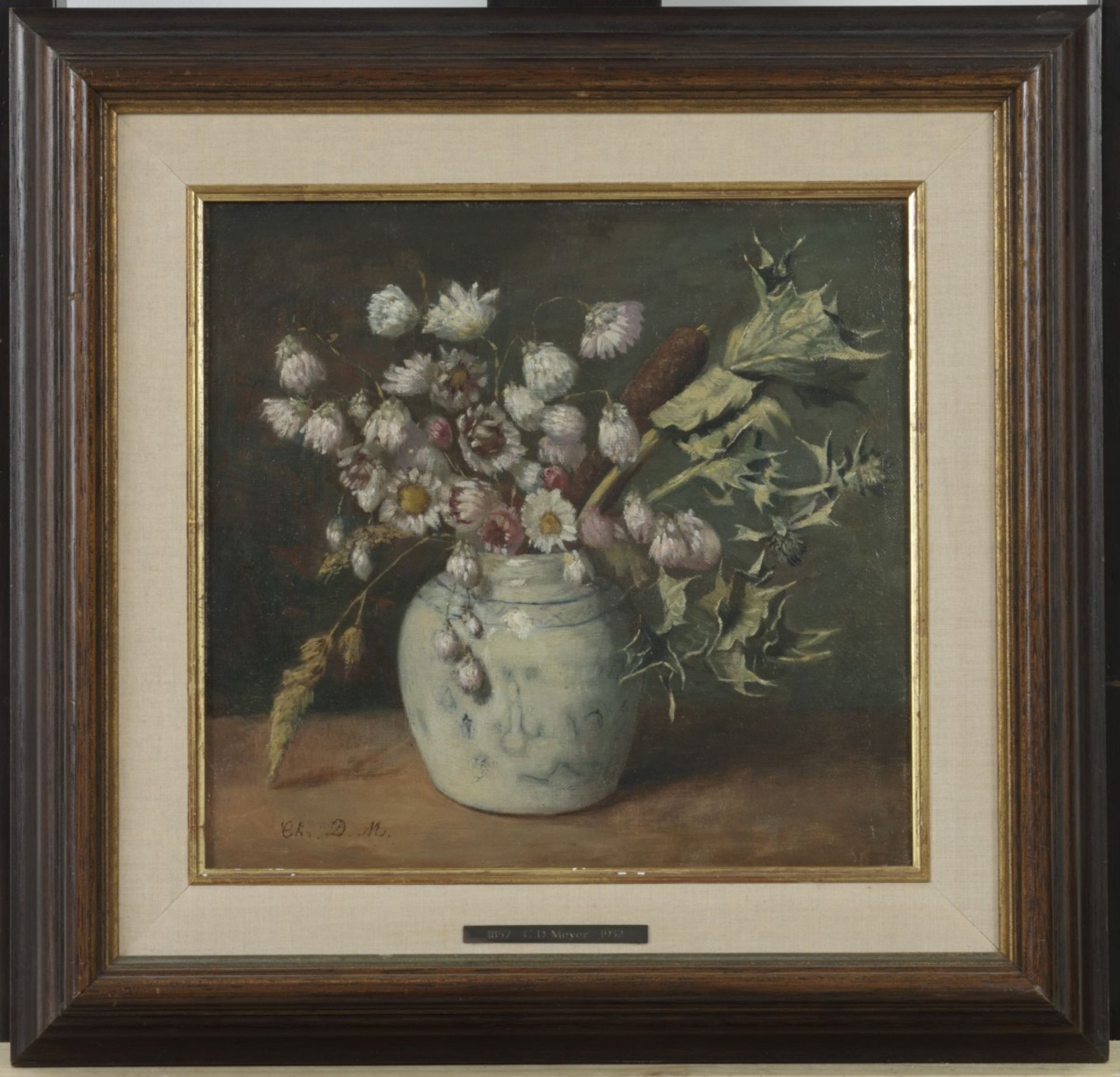 Christine Dorothea Meijer (Den Haag 1857 - 1932), A still life with flowers in a Chinese Pot - Bild 2 aus 4