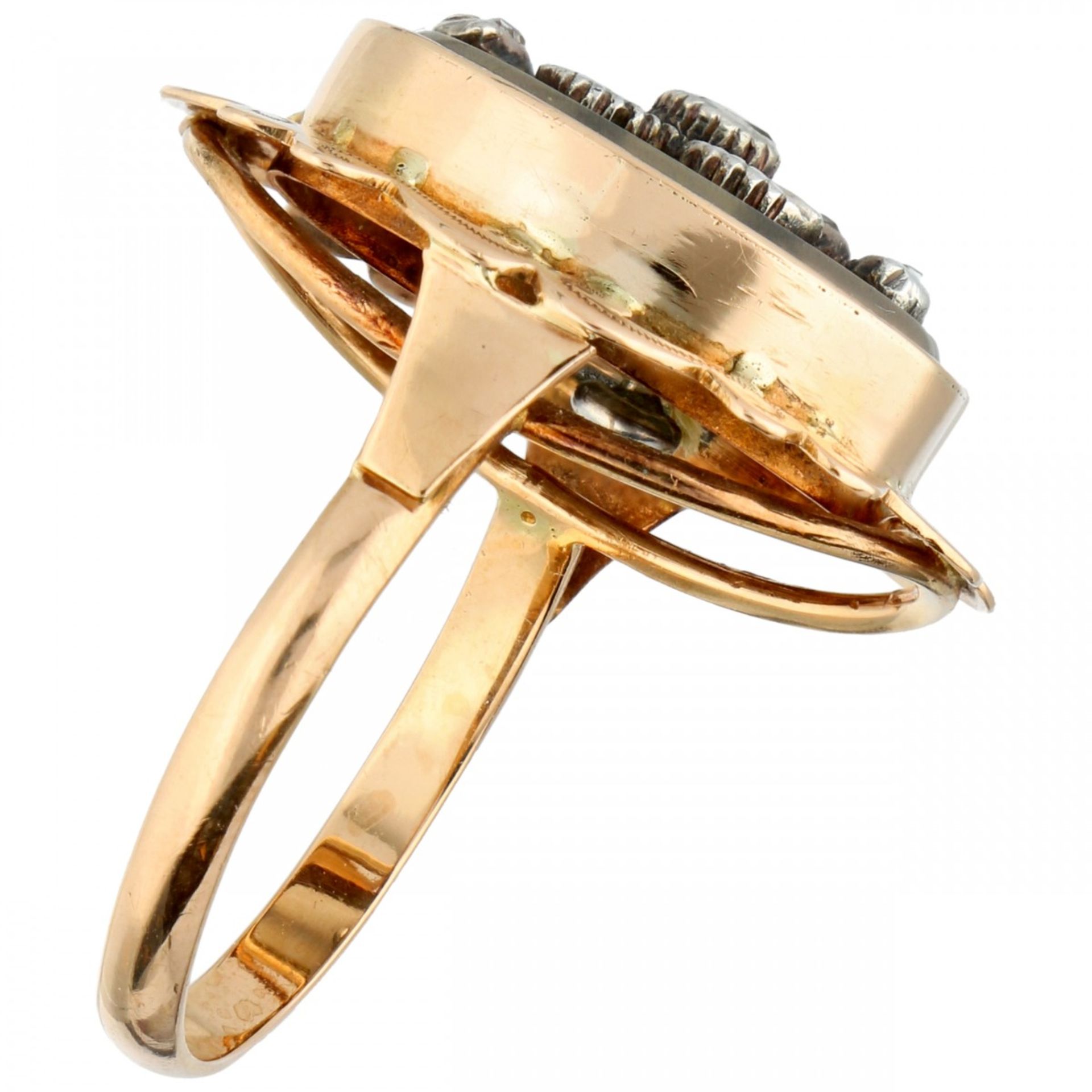 Rose gold ring, with 5 rose cut diamonds - 14 ct. - Bild 2 aus 2