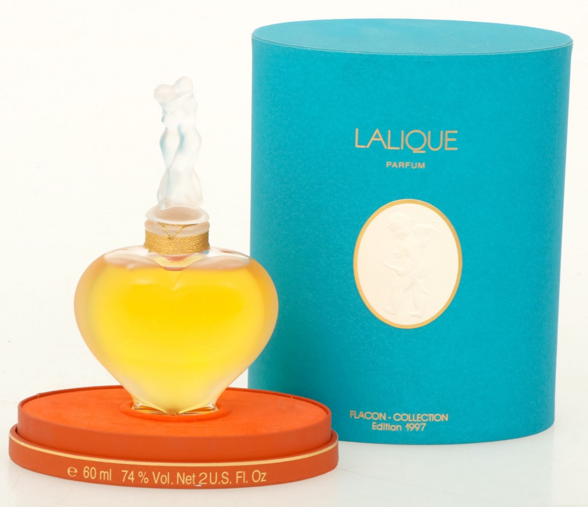 A Lalique "'D' amour" perfume bottle, 1997 edition. Marked "Lalique France".