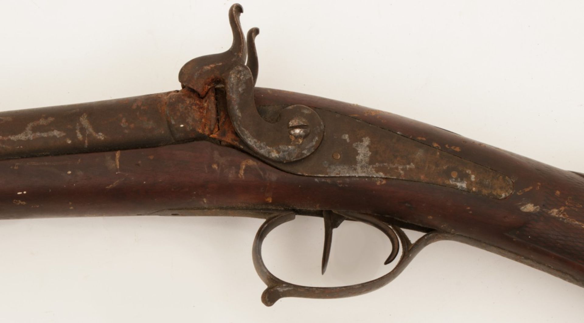 A double barrel percussion hunting rifle, 19th century. - Image 2 of 3