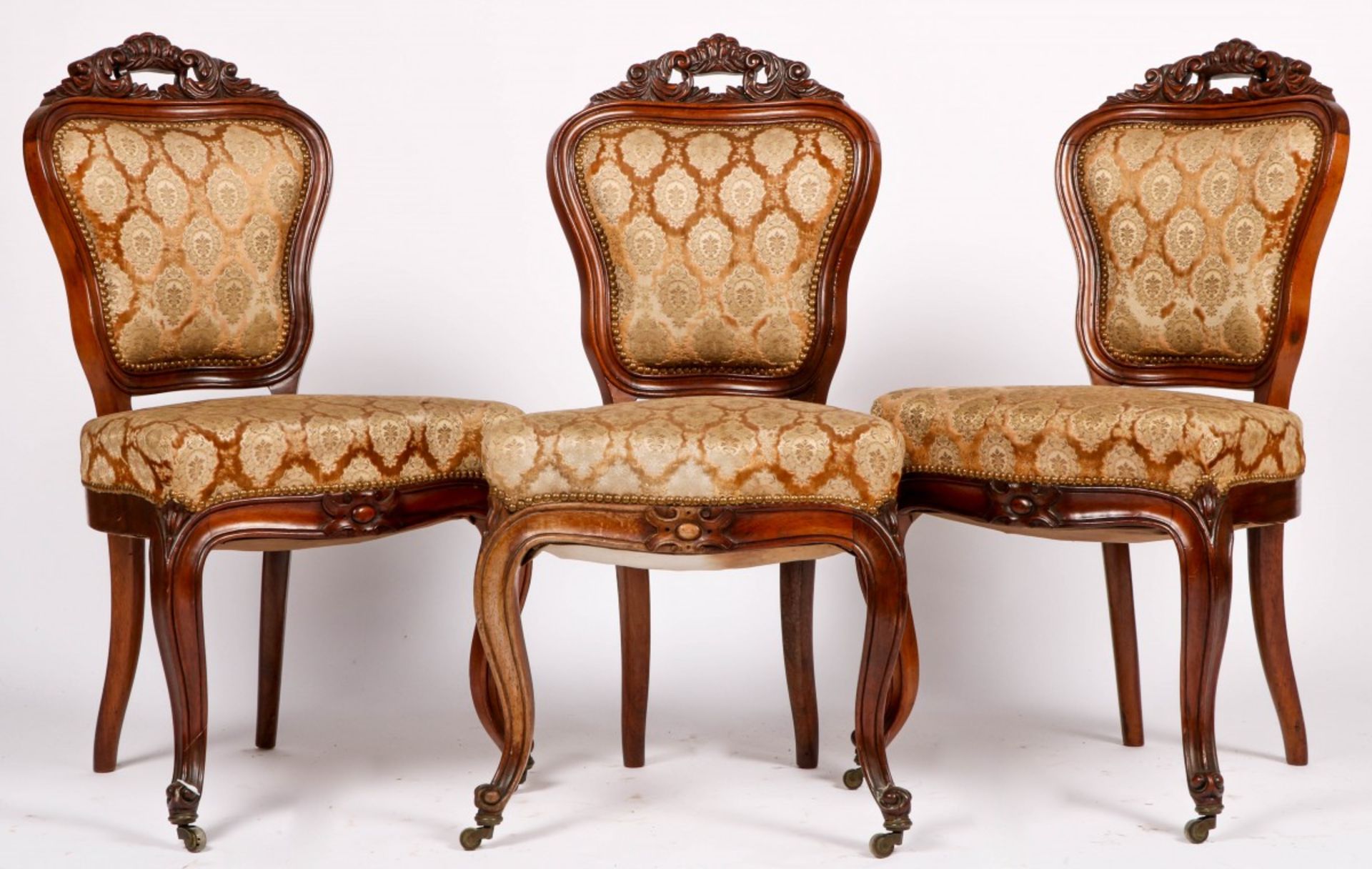 A set of (3) Victorian-/ Willem III dining chairs, Dutch, ca. 1880.