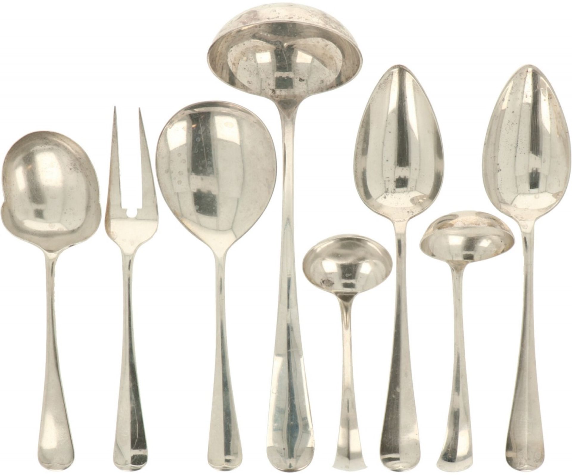 (8) Piece lot Spoons "Haags Lofje" silver.