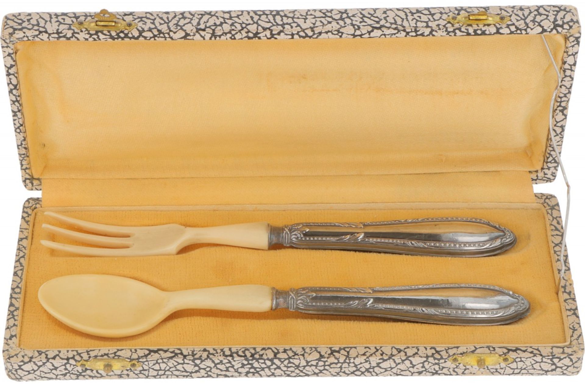 (2) Piece silver cutlery set.