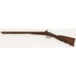A double barrel percussion hunting rifle, 19th century.